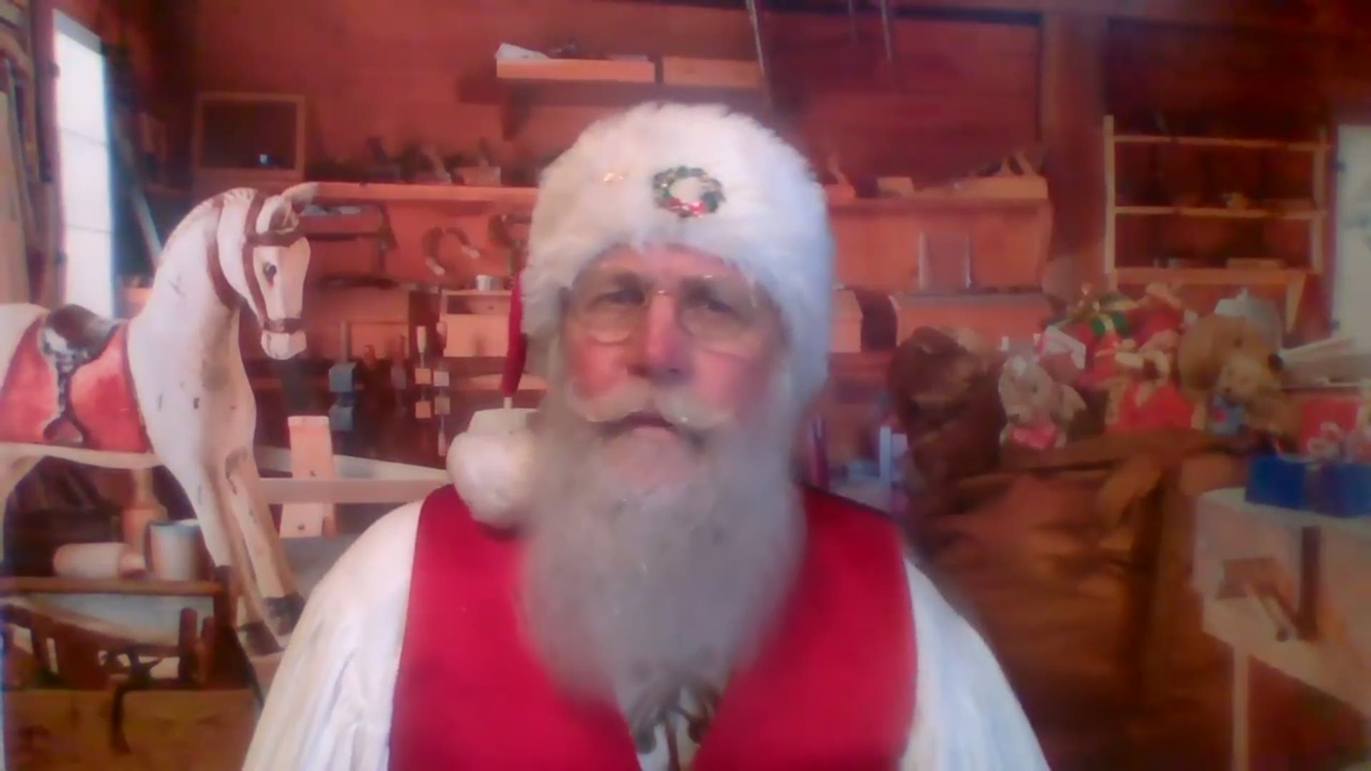 Santa sends a video message to kids around the world
