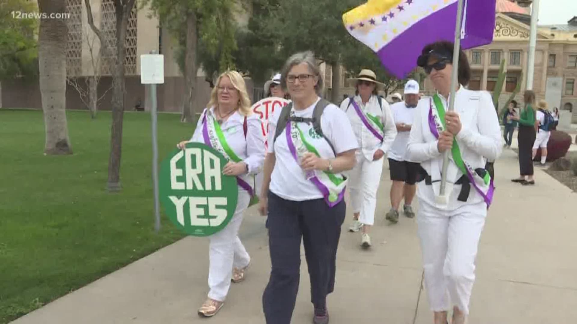 The push for equal rights for Americans regardless of sex continues 50 years after Congress passed the equal rights amendment. On Monday, supporters marched through Phoenix to urge Arizona legislators to make Arizona the 38th and final state to ratify the amendment to the constitution.