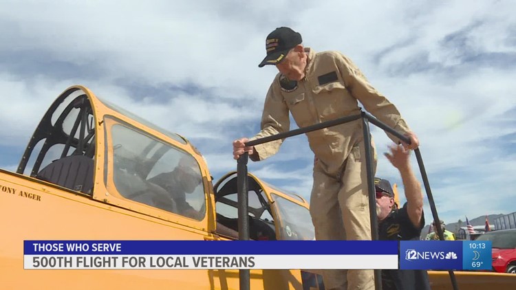 Ted is 100 and a WWII Navy vet. He was the 500th honoree of a program getting vets back into planes