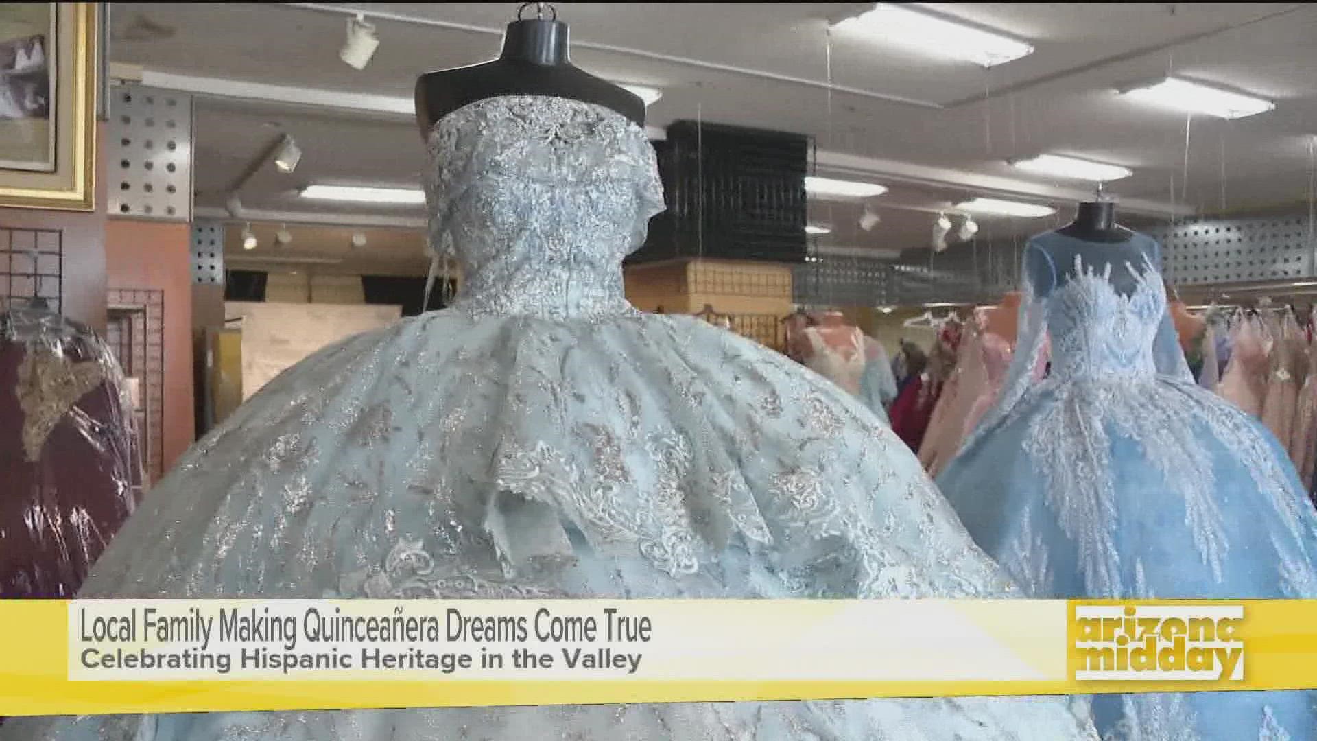 Vanessa Ramirez catches up with a local quinceañera shop as a young local latina picks her dream dress!