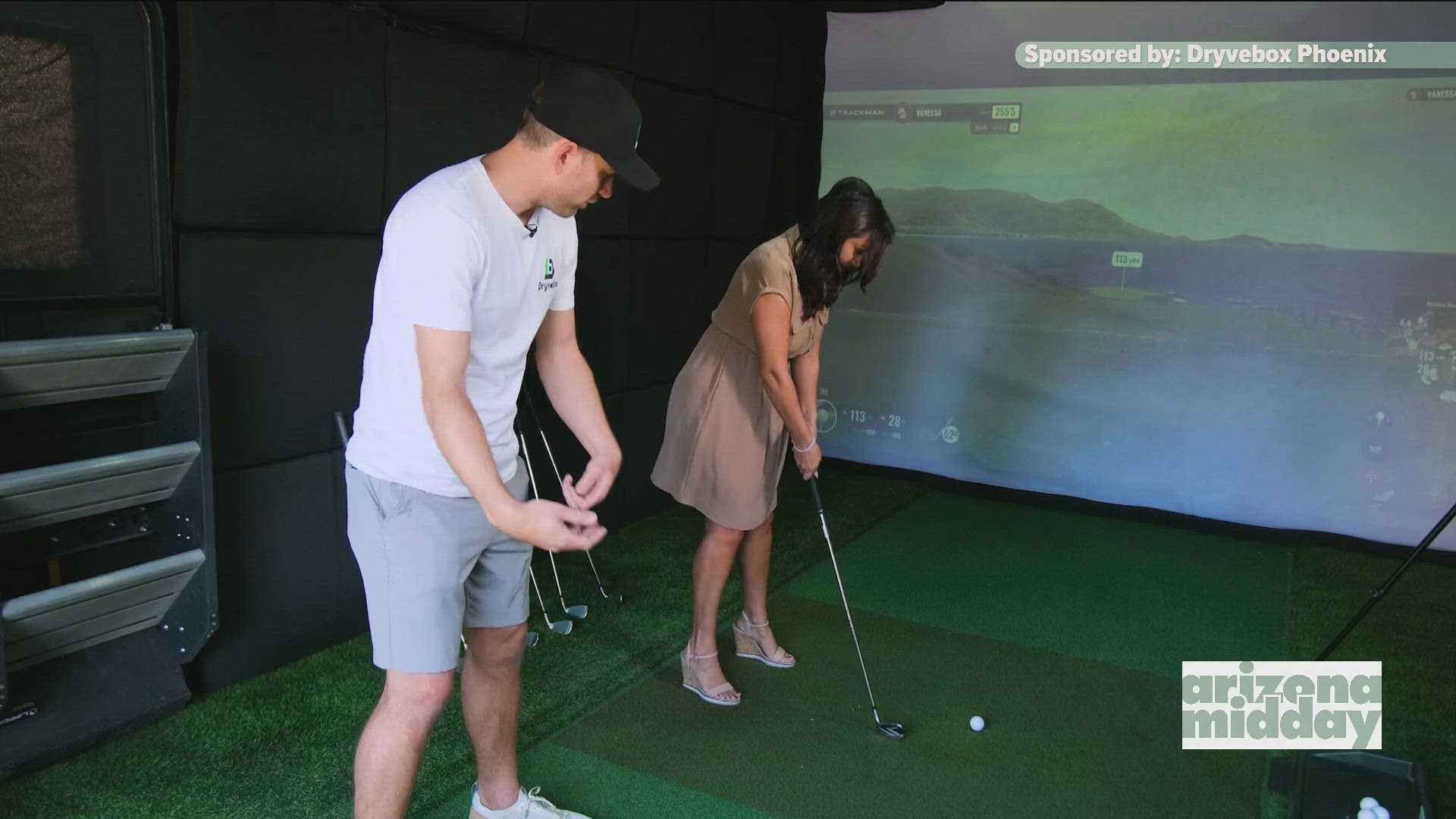 Matt Kusch brings his portable golf trailer to show how everyone can have some fun practicing their swing!