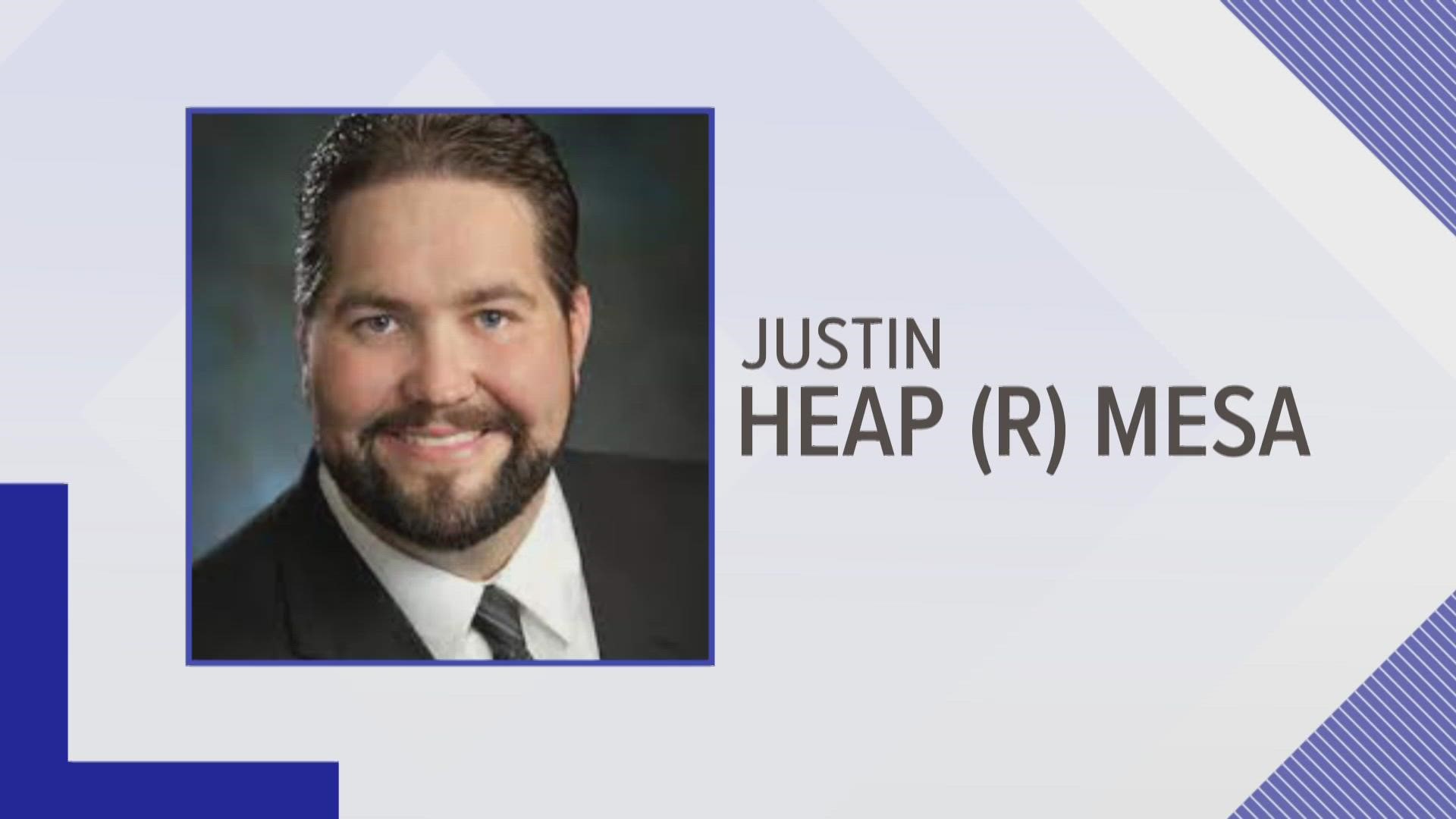 In February, Arizona state Representative Justin Heap of Mesa defended an email he sent to a lobbyist that inquired about donations to his 2022 election campaign.