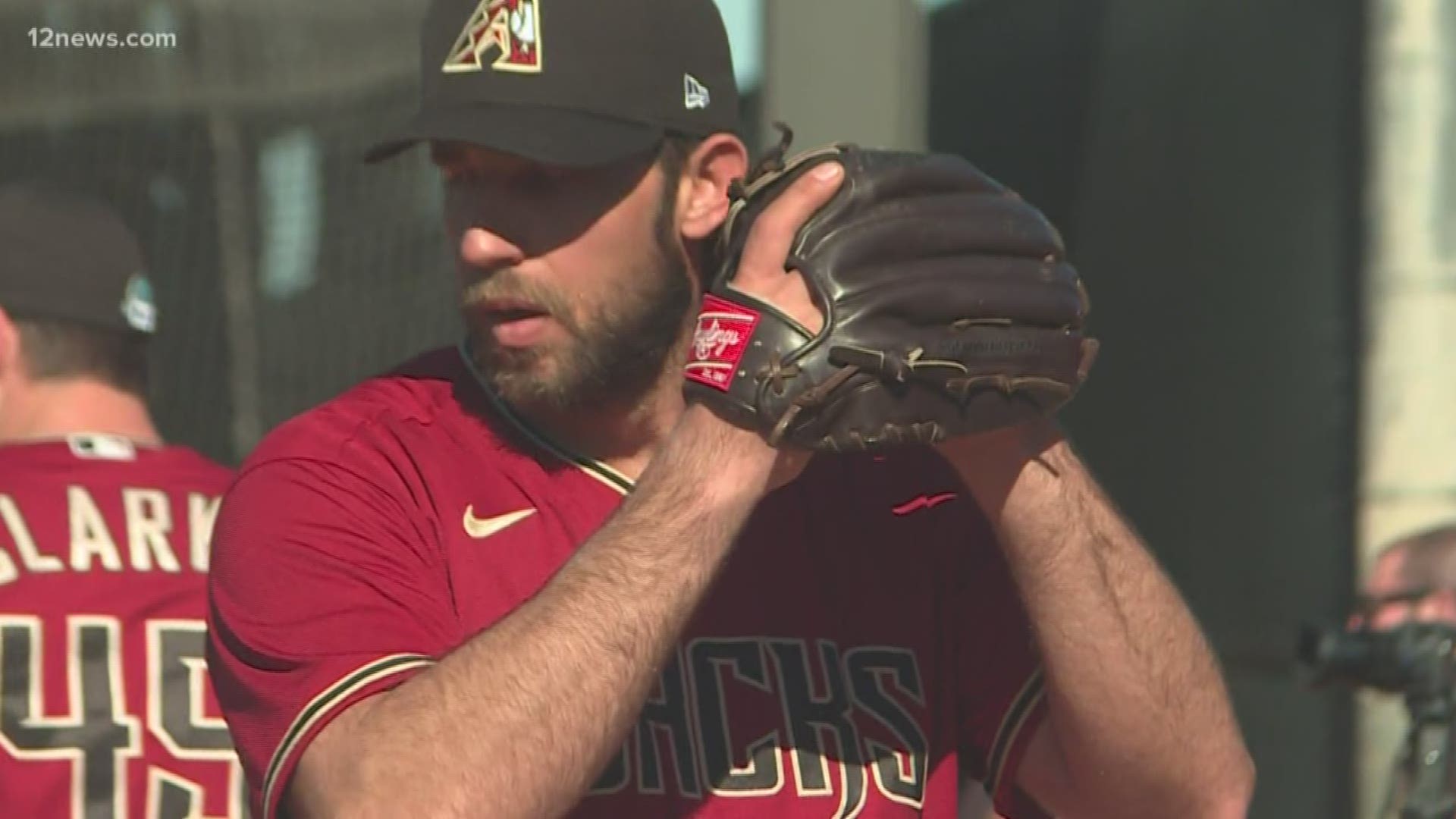 All eyes were on Madison Bumgarner as he threw bullpen for the first time in a D-backs uniform.
