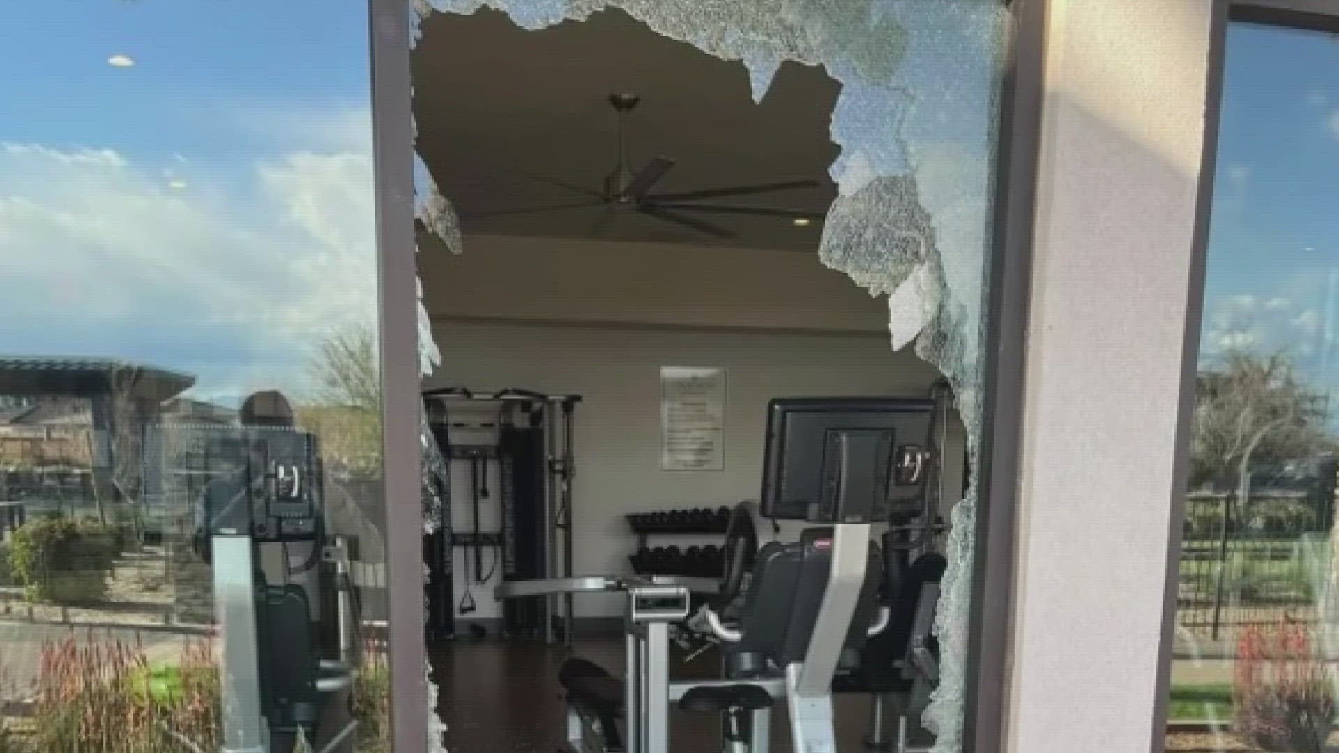 Police responded to several calls on Saturday of damage at the Ovation at Meridan community located near Meridan and Ocotillo roads.