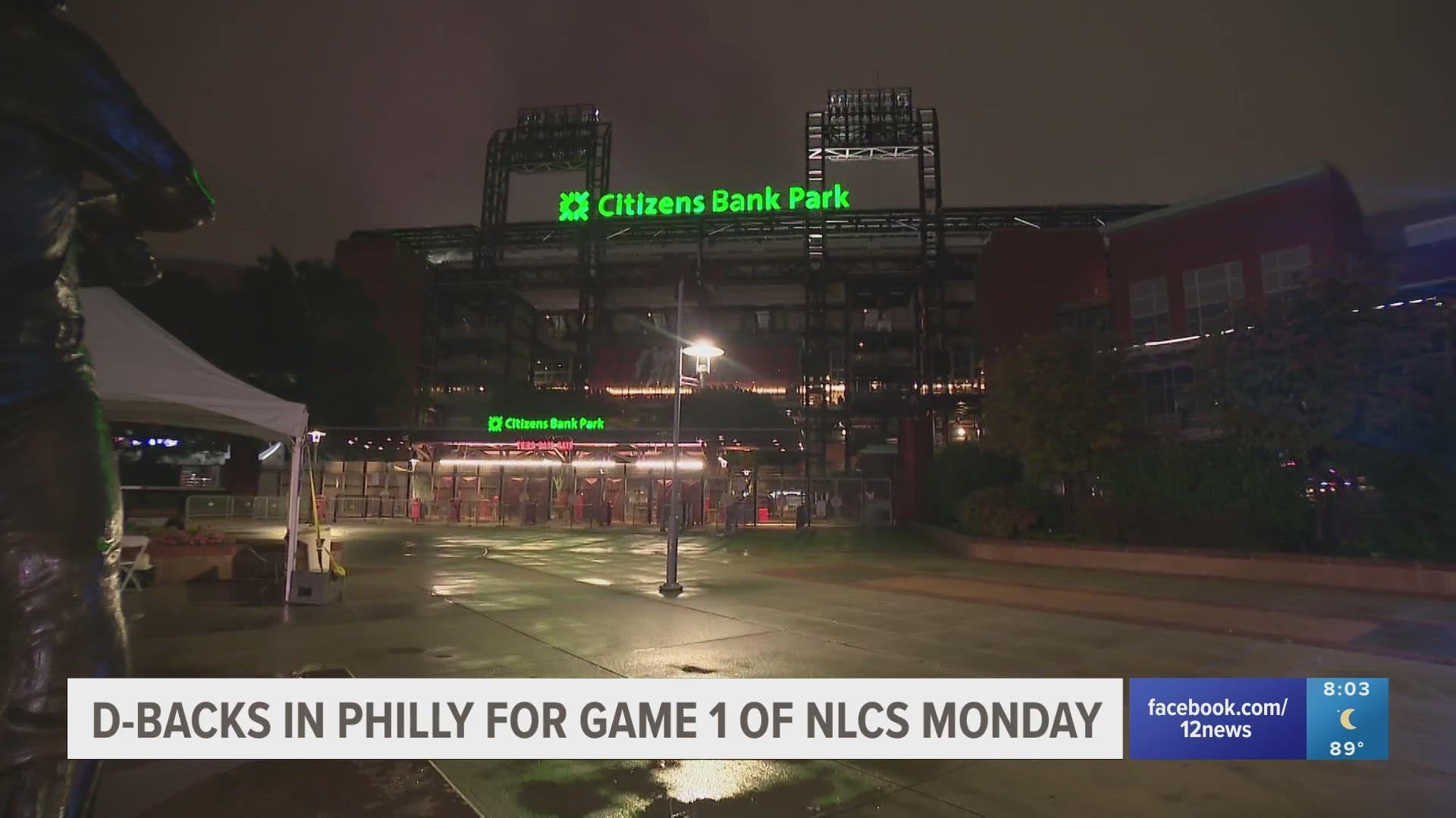 The Arizona Diamondbacks are in Philadelphia for the NLCS and so it 12Sports' Cameron Cox, who is setting the stage for Game 1