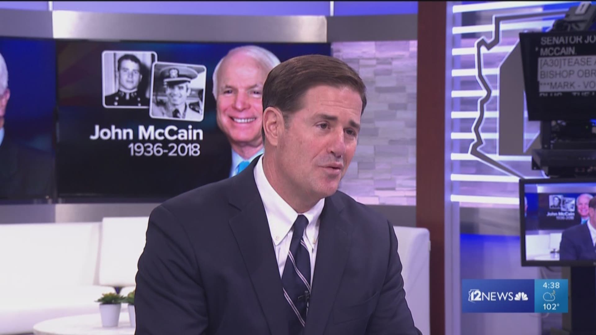 Arizona Governor Doug Ducey remembers Senator John McCain. Ducey says McCain set a great example to Arizona's politicians.