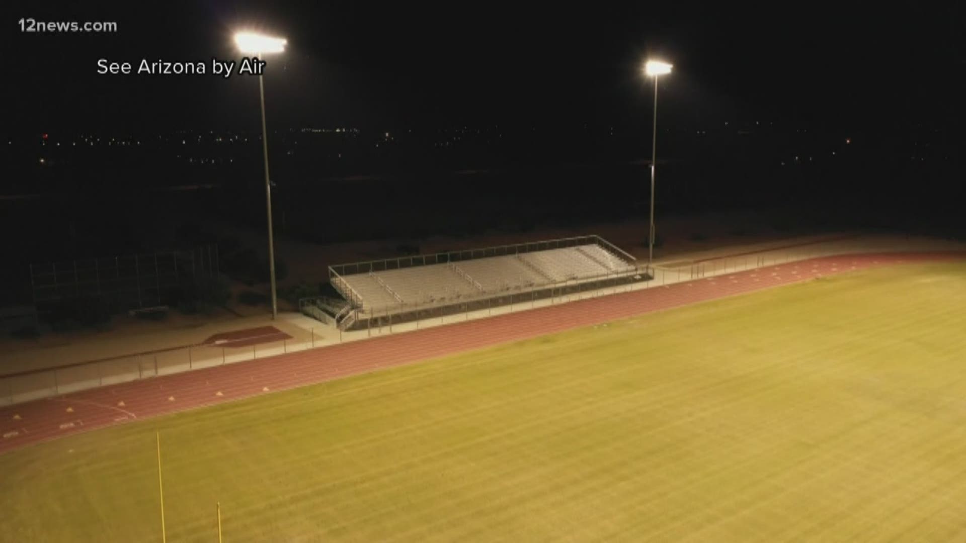 Casteel High School turns on football field lights at 20:20 every night, shining bright for its senior class.