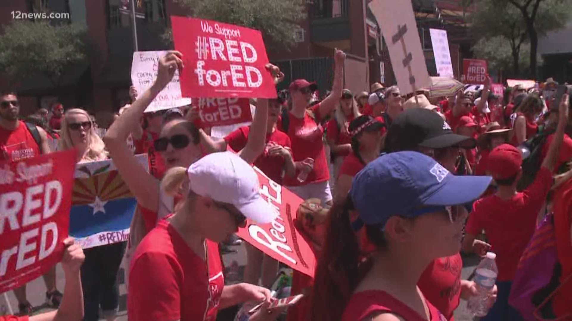 Team 12's Charly Edsitty spoke with educators during the walkout. They shared their personal stories of frustration with the current public education system in Arizona.