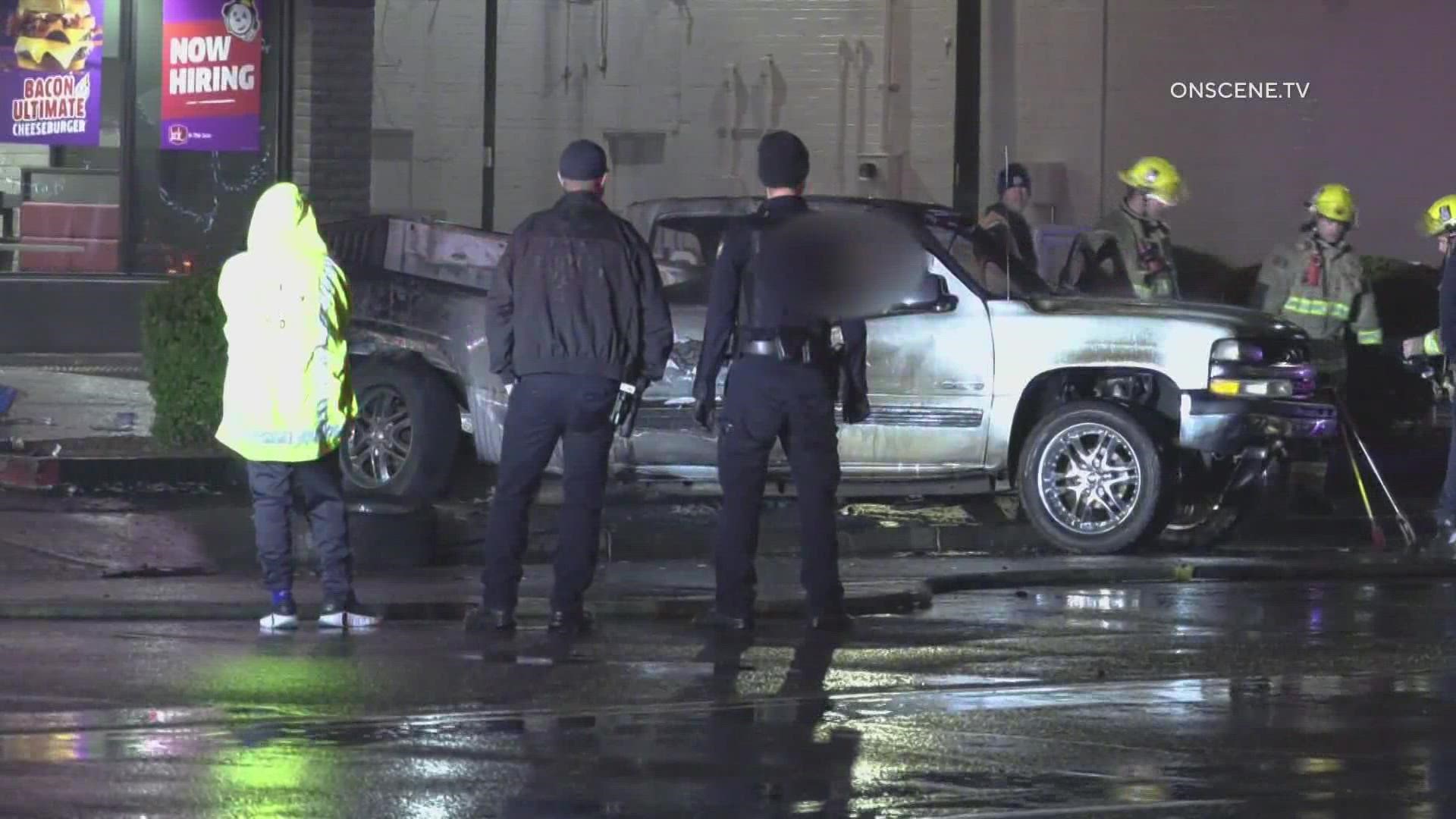 Three people died Saturday night in Phoenix after their car caught fire in a traffic collision near 59th Avenue and Thomas Road.