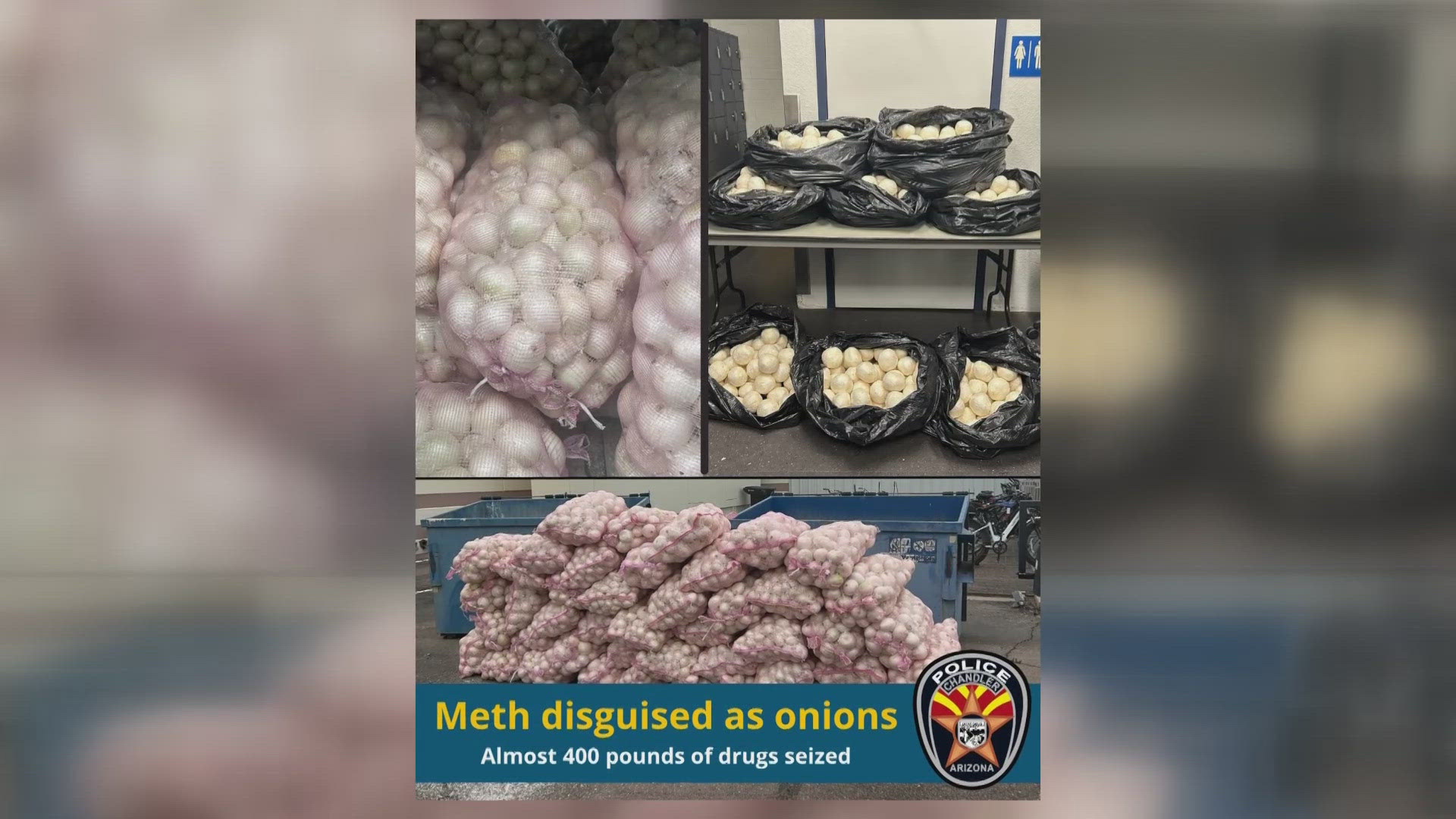 During a traffic stop, Chandler police found methamphetamine hidden in produce.