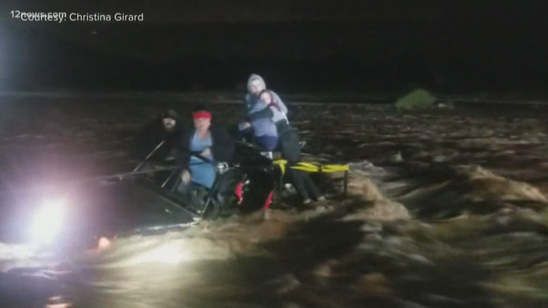 Tonto Creek is one of the most dangerous locations but video from nearby Sycamore Creek on Saturday night shows a family being pulled to safety.
