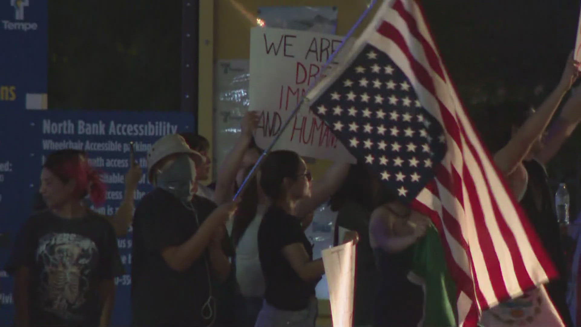 The Tempe Police Department said all activity is peaceful. 