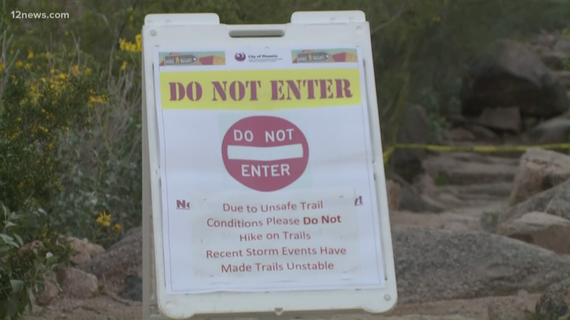 The closure happened after a boulder fell on a man.