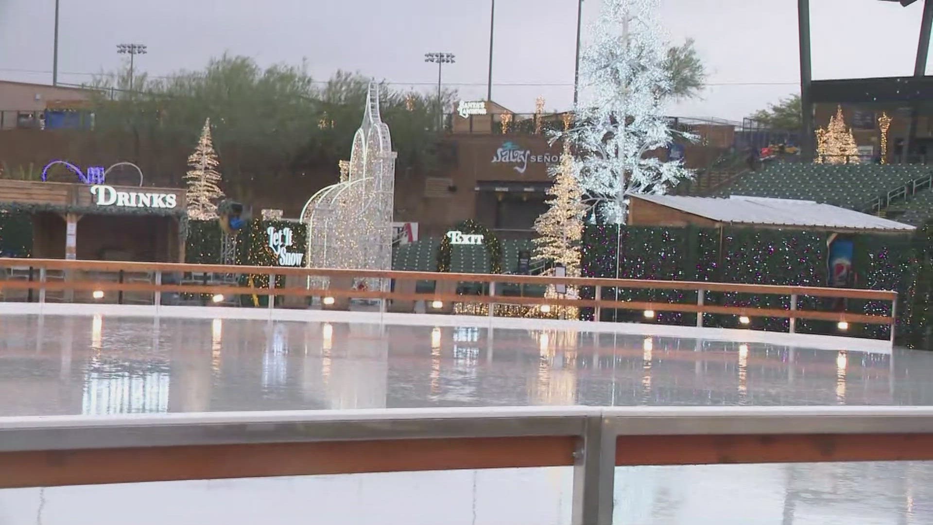 Rain or shine, Enchant Christmas at Salt River Fields will be open to let families experience the holiday magic.