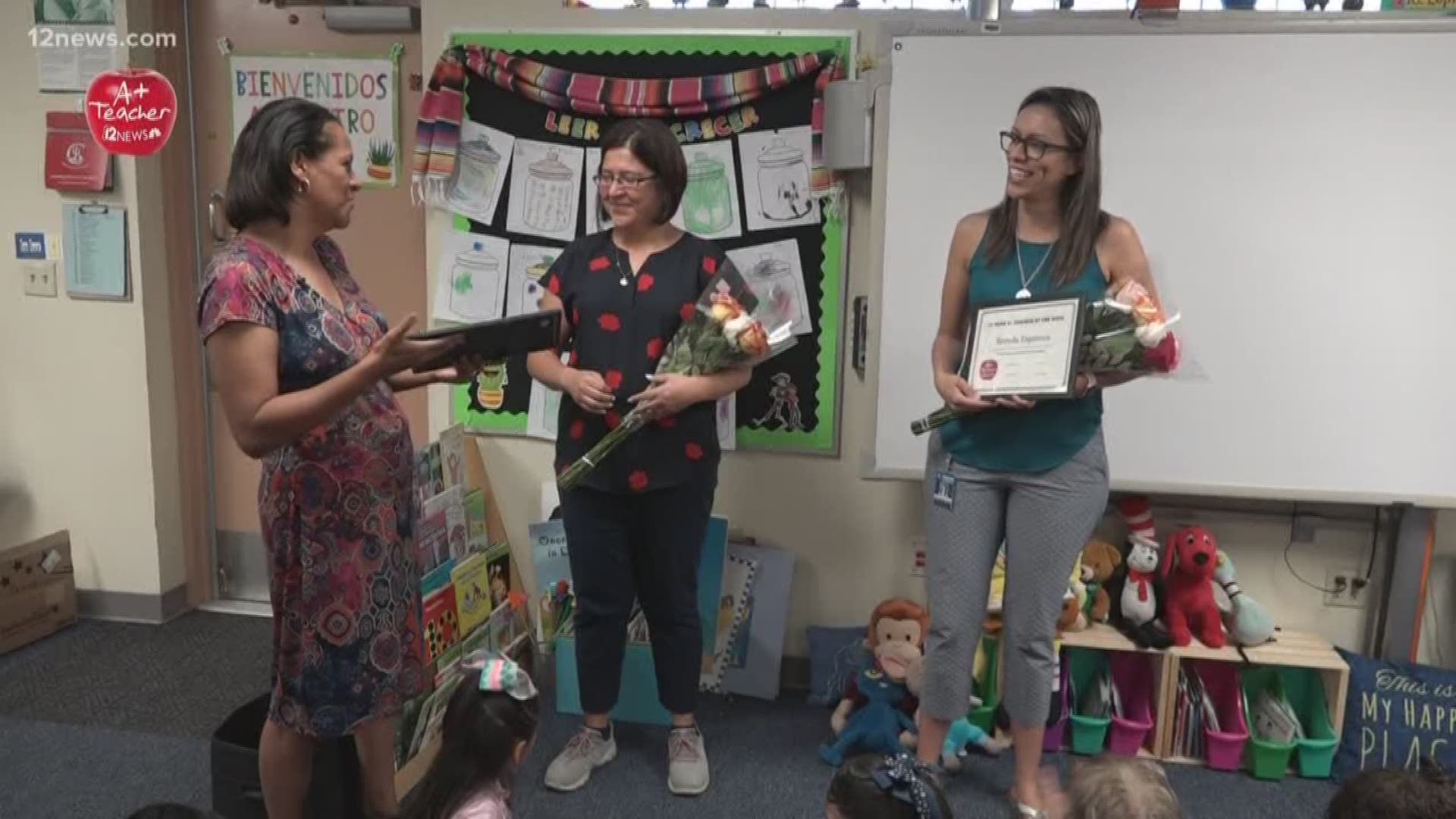 Brenda Espinoza and Victoria Gonzales teach students in the dual-language program. "It's all about the kids!" That's the theme at Starlight Park Elementary School in Phoenix this year.
