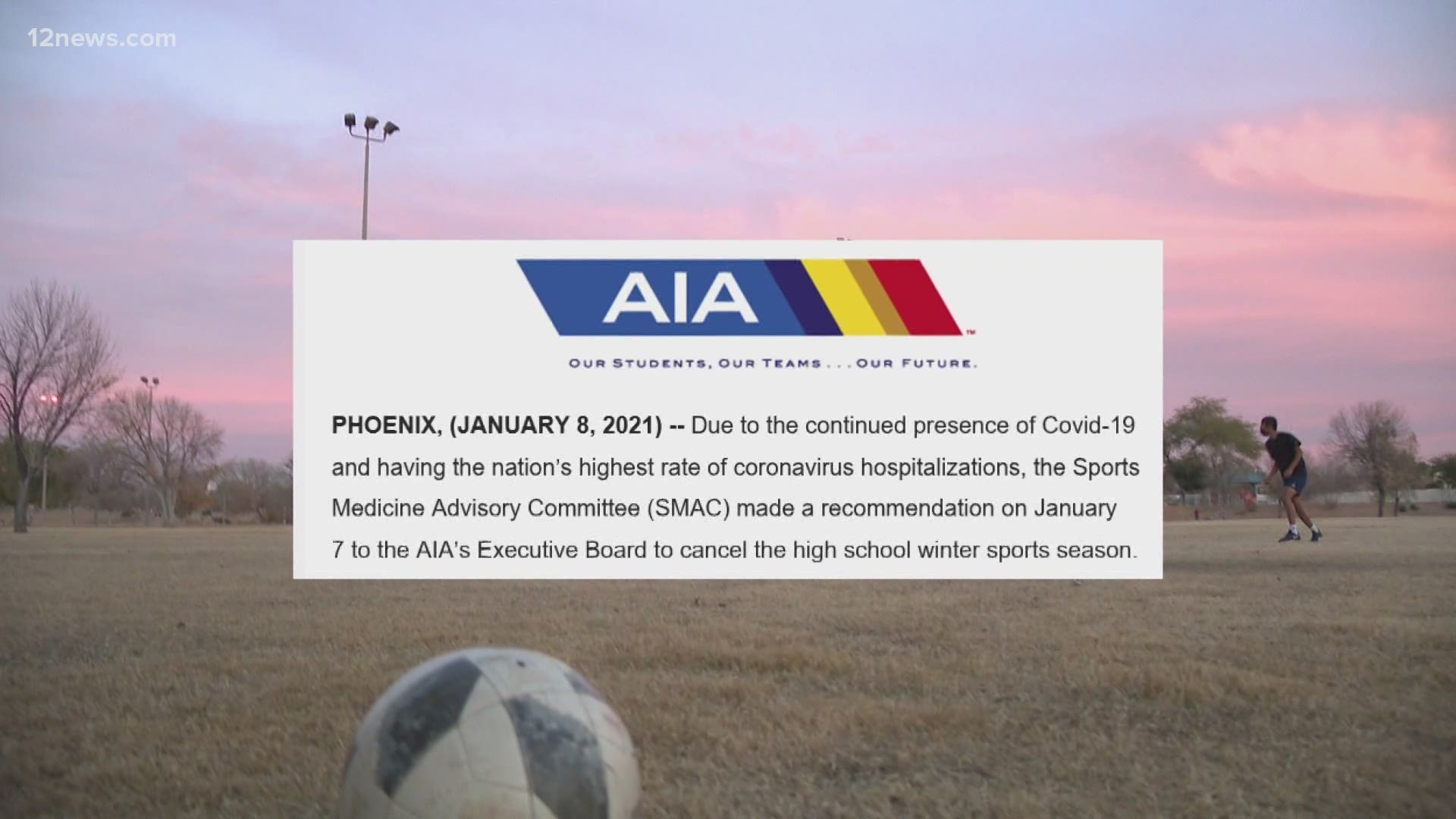 The Arizona Interscholastic Association has canceled the upcoming Arizona high school winter sports season.