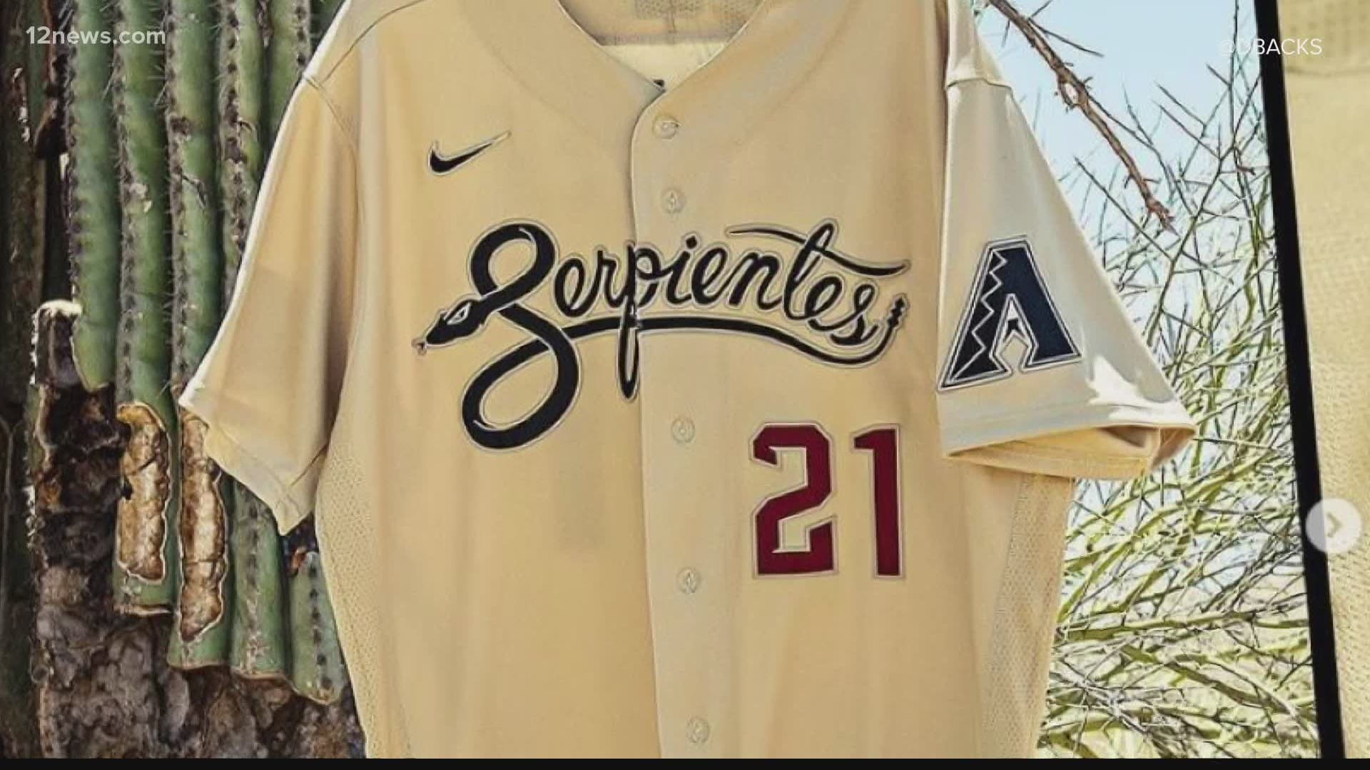 The Arizona Diamondbacks unveiled their new Nike City Connect jerseys on Sunday. The new design features a new color and snake design.