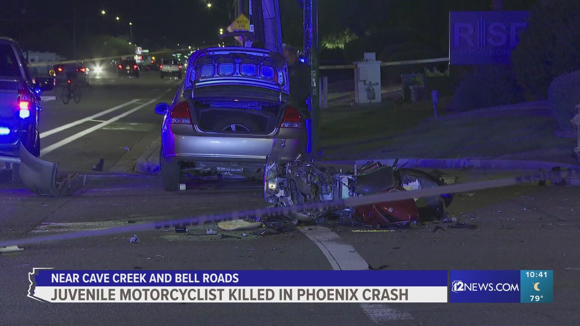 A crash involving a motorcycle just north of the Cave Creek and Bell roads intersection left one juvenile dead.