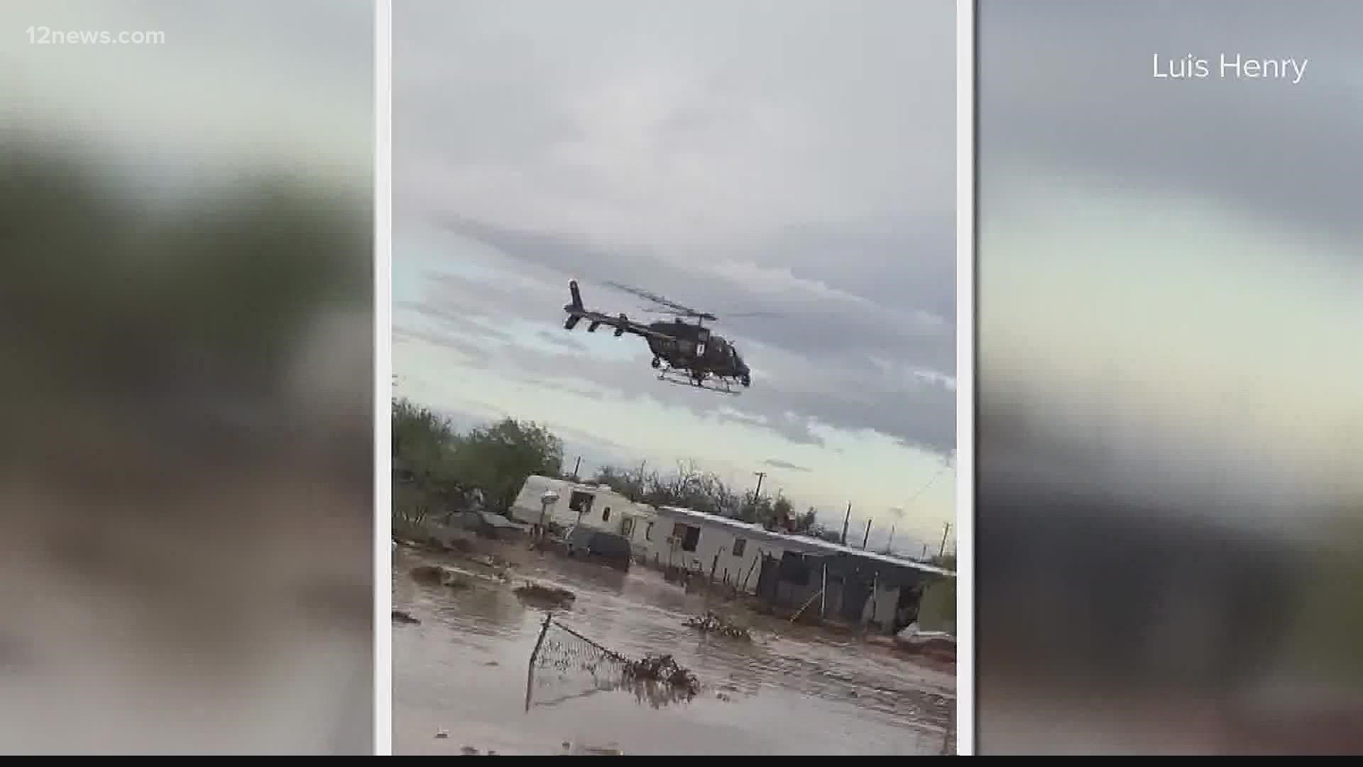 A state of emergency has been declared by Gov. Ducey in Gila Bend after fast moving floodwaters destroyed parts of the town.