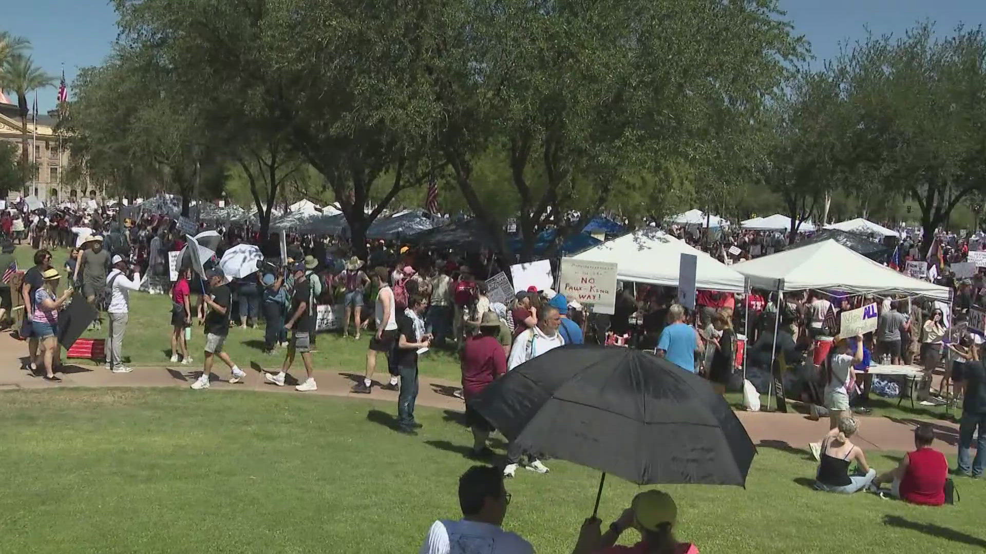 Watch 12News' coverage of the No Kings Day protest in downtown Phoenix, Prescott.