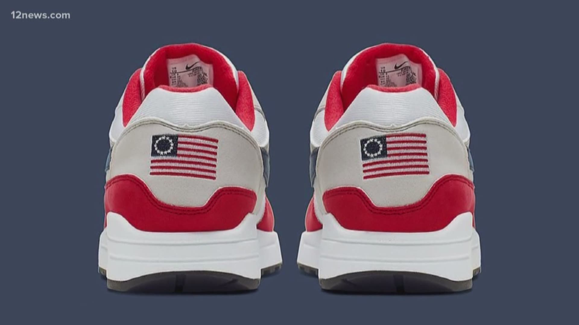 A pair of sneakers is at the center of a controversy between Nike, Arizona Governor Doug Ducey, football player Colin Kaepernick and the American flag said to be designed by Betsy Ross. Nike decided not to release the shoe after Kaepernick pointed out the flag has been used by white supremacist groups. Doug Ducey weighed in by saying he would be pulling incentives for Nike that were tied to do a deal that would bring a Nike factory to Goodyear.