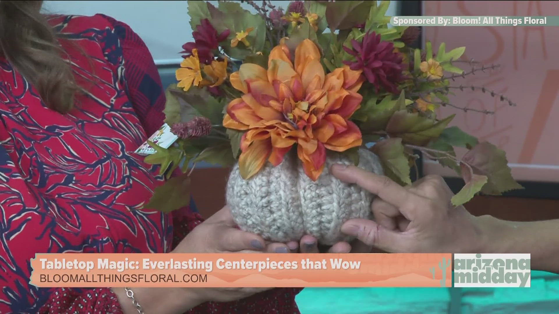 Add a pop of fall to your table with a floral centerpiece. Silk blooms, everlasting beauty, shop online at bloomallthingsfloral.com.