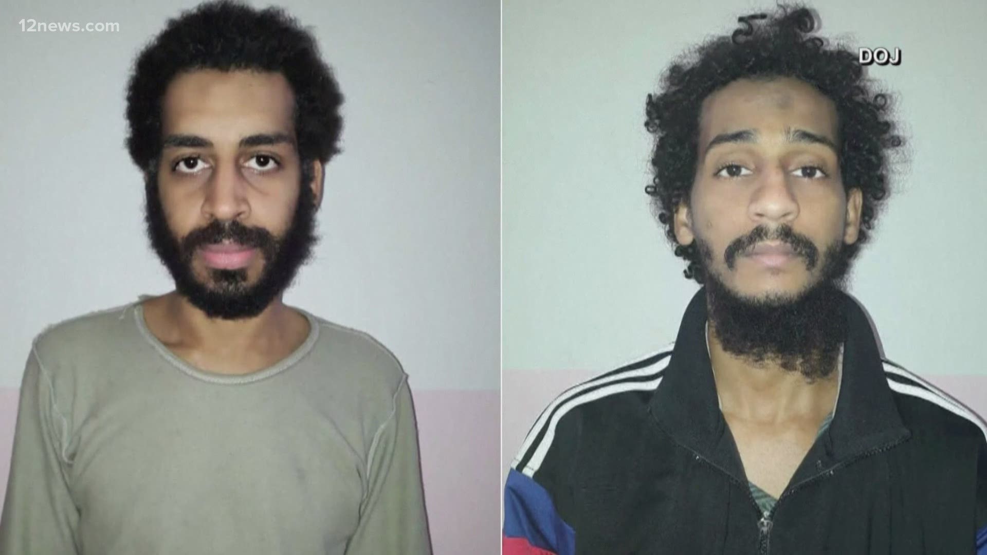 Prosecutors accuse two men of carrying out a gruesome campaign of beheadings, torture and other acts of violence against Western hostages they had captured in Syria.