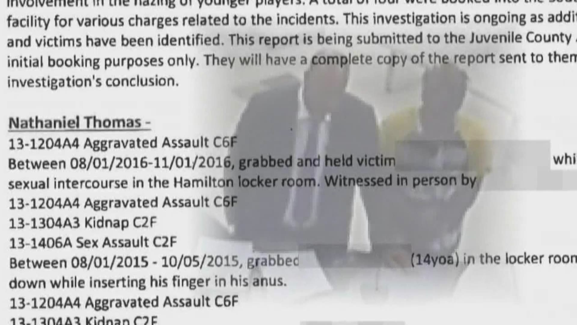 Graphic details revealed in football hazing case.