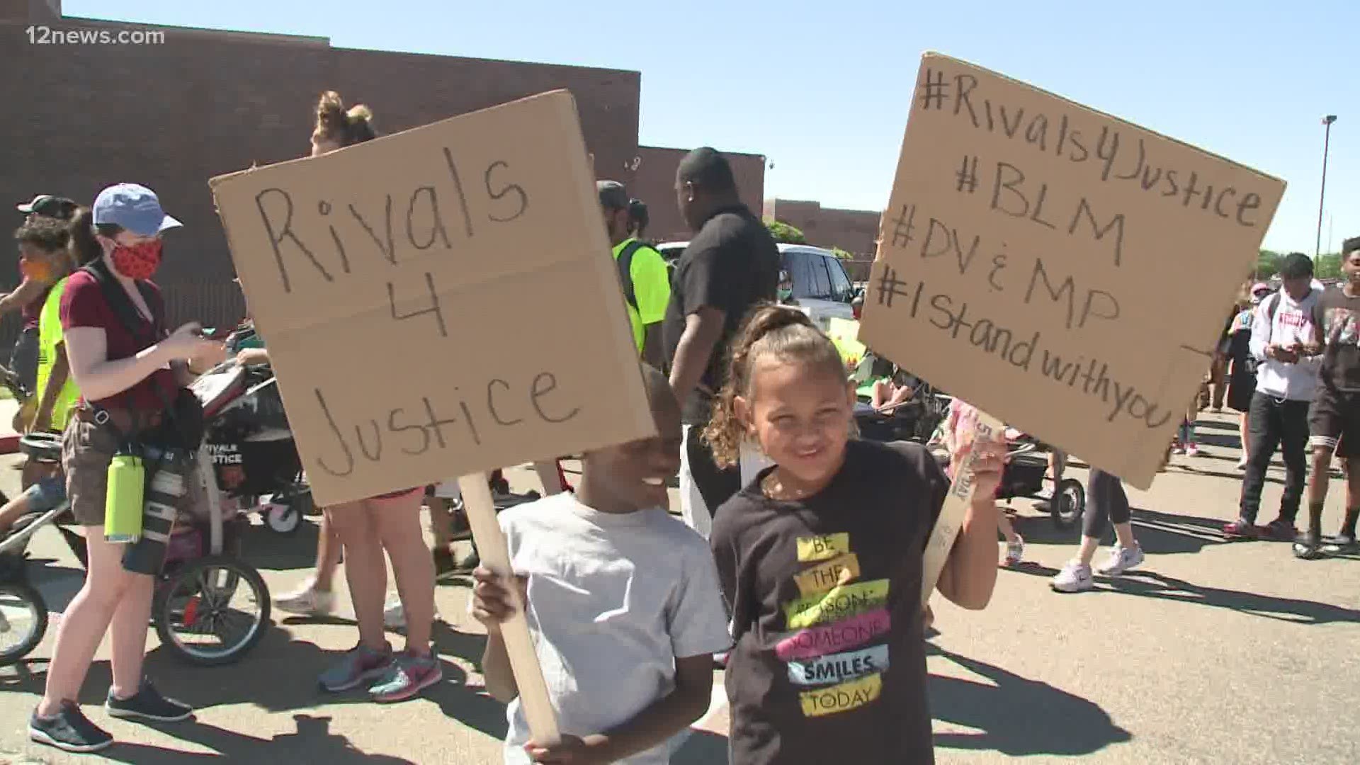 Two rival high schools teamed up to fight for change during an hour-long march. It began at Mountain Pointe High School and ended at Desert Vista.