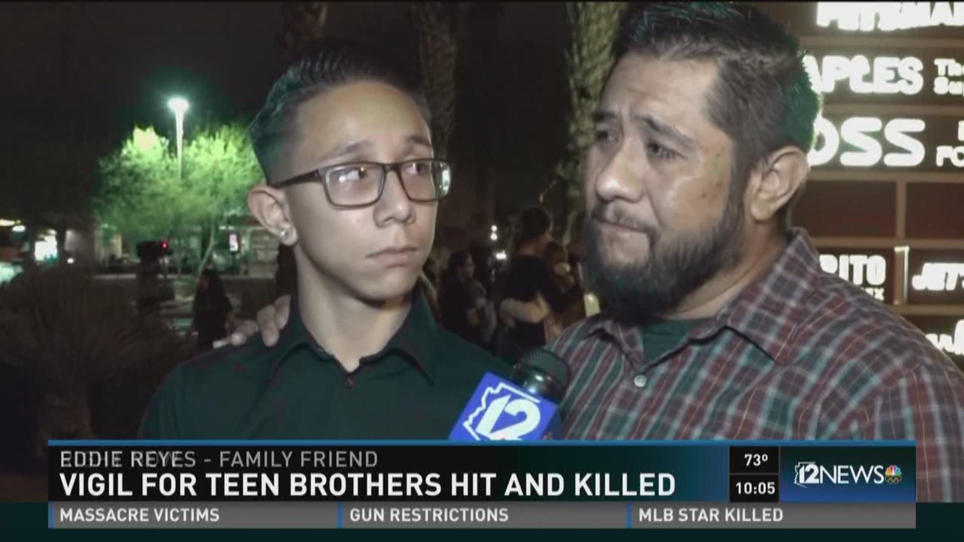 Family and friends gathered for a vigil for Iran Gamez and Roger Gamez-Rodriguez , two teen brothers who were hit and killed near Shea and Tatum boulevards in Phoenix last Friday.