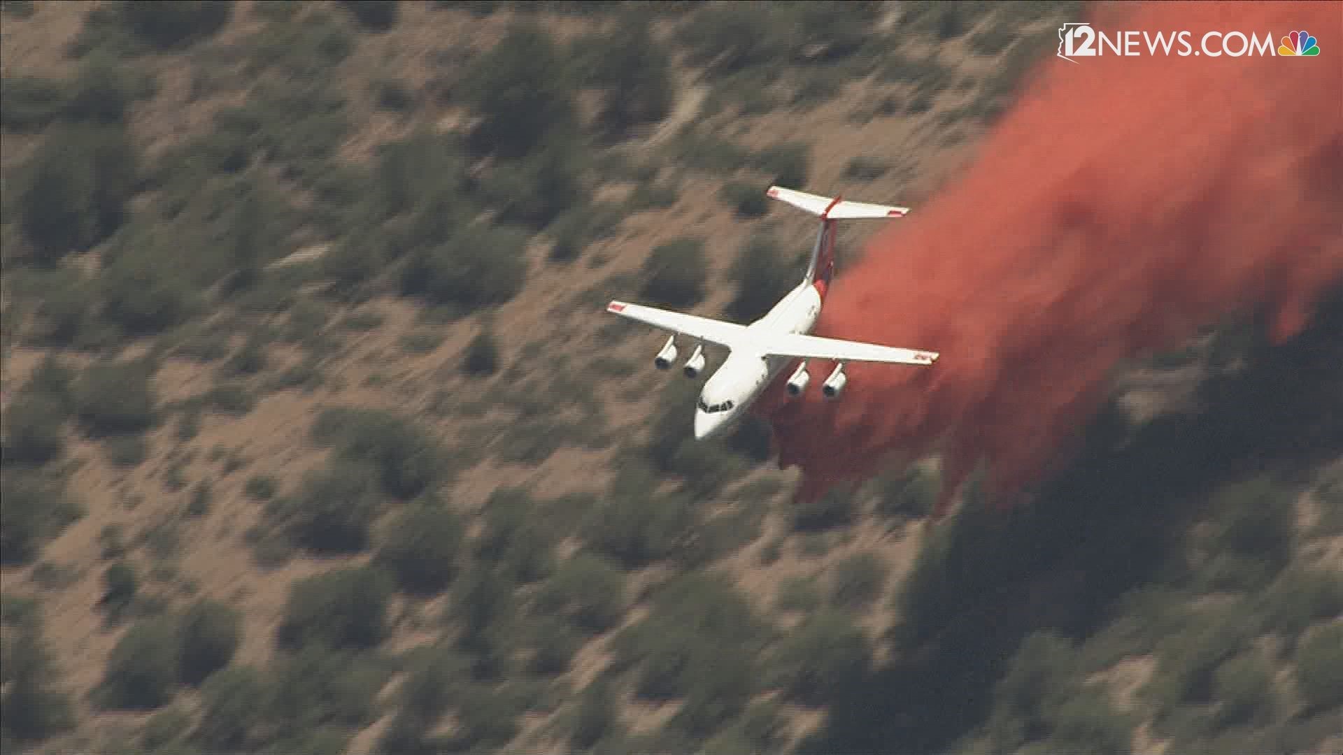 The Cellar Fire is currently burning nearly 7,000 acres south of Prescott, officials say. Sky 12 was over the scene of the blaze Wednesday morning.