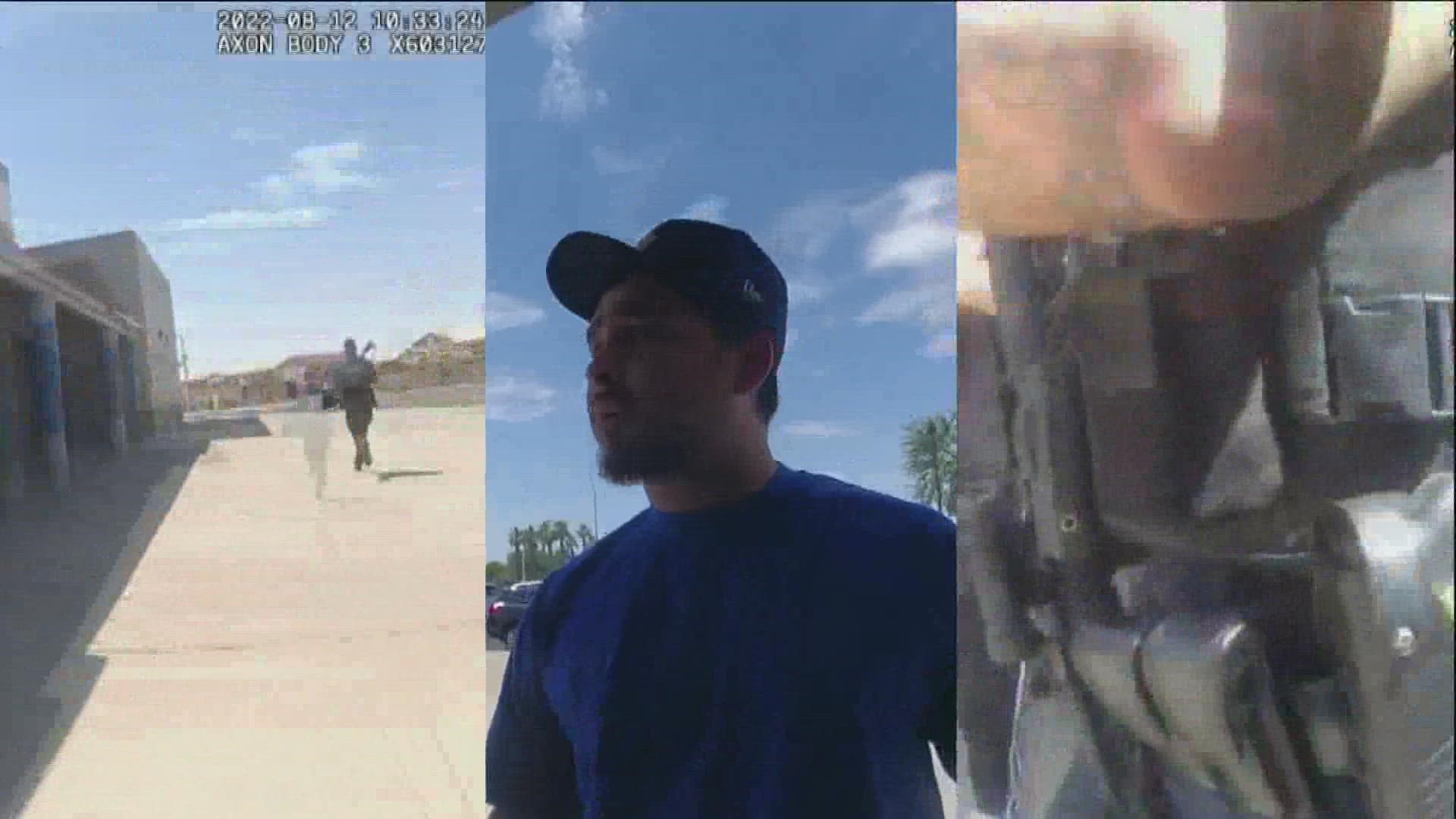 Body-worn camera footage shows the moments during a lockdown at Thompson Ranch Elementary School last week when three people were detained.
