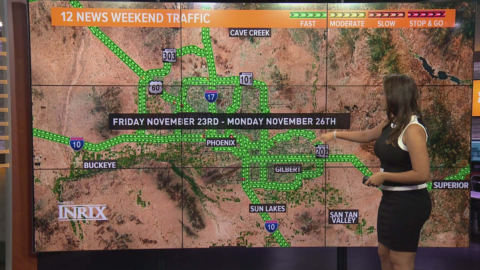 Here's the weekend traffic outlook for November 23 - November  26.