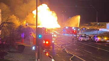 Firefighters battling '30-foot flames' in Phoenix gas fire