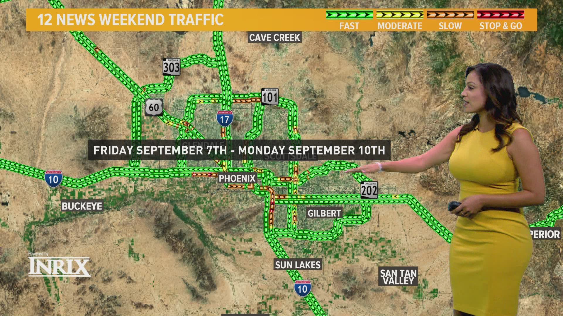 Here's your weekend traffic outlook for September 7 - September 10