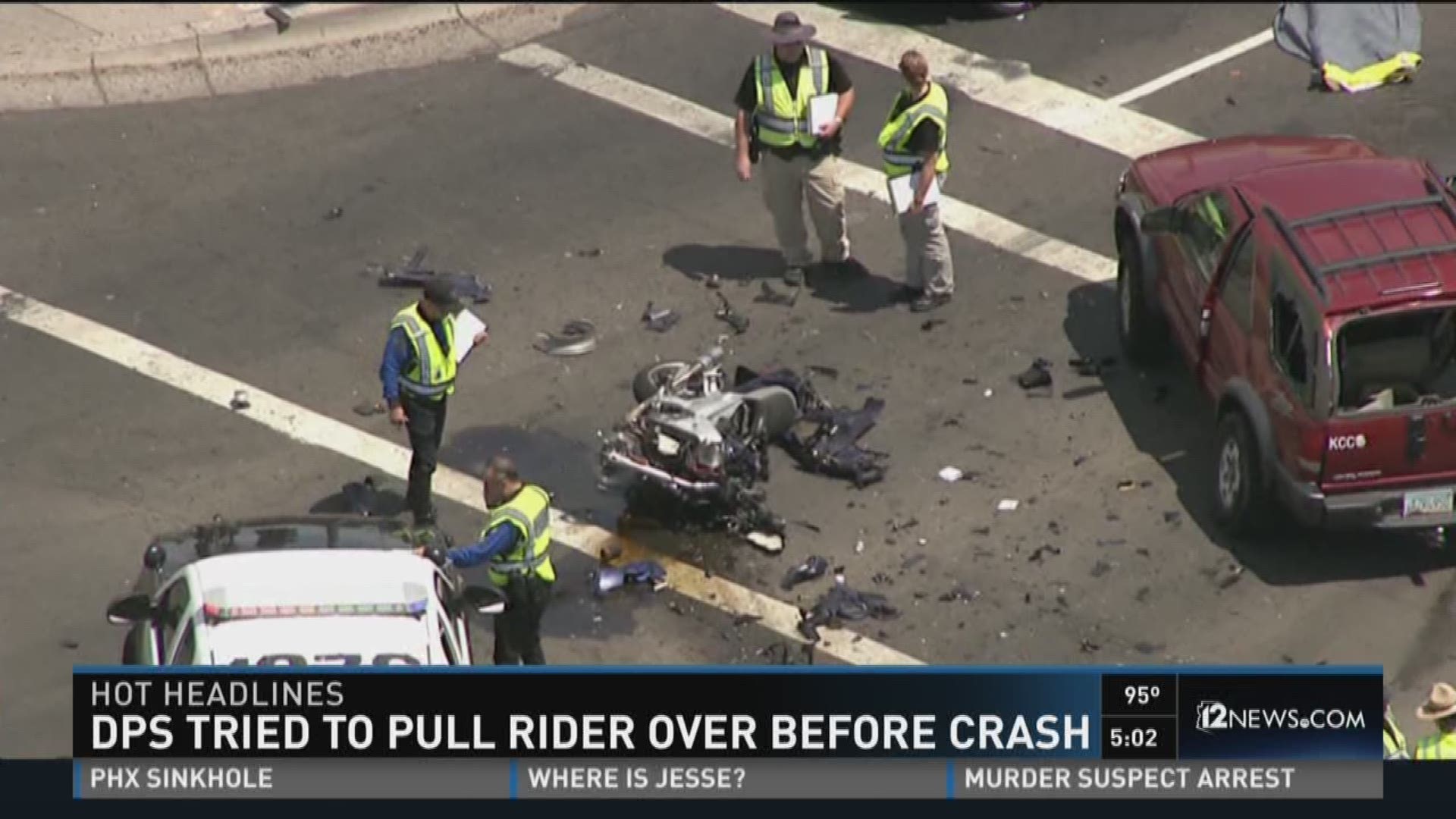 DPS tried to pull rider over before crash.