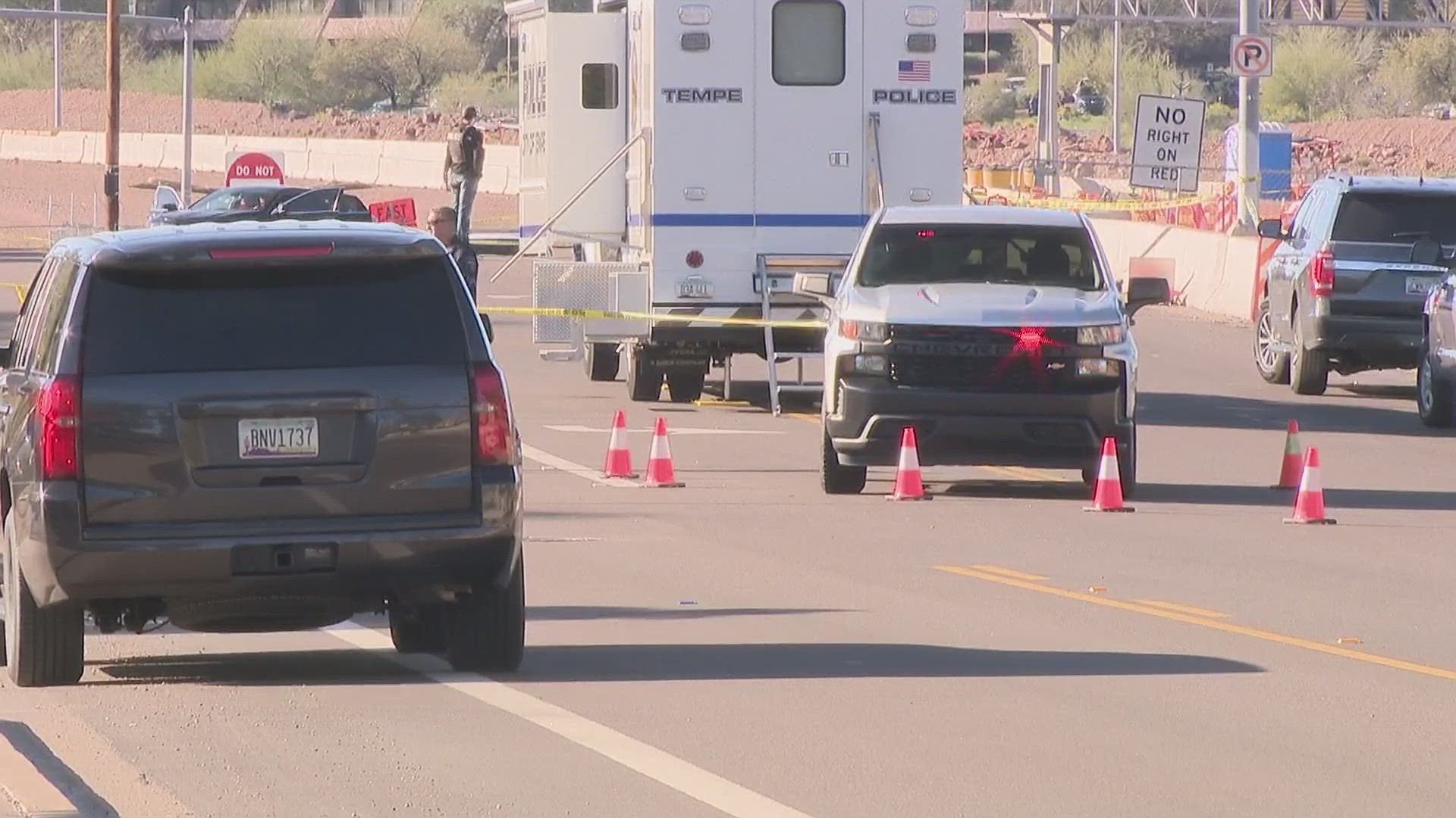 Tempe police said that the suspect vehicle pulled up to and shot at another car carrying 1 adult and 6 juveniles.