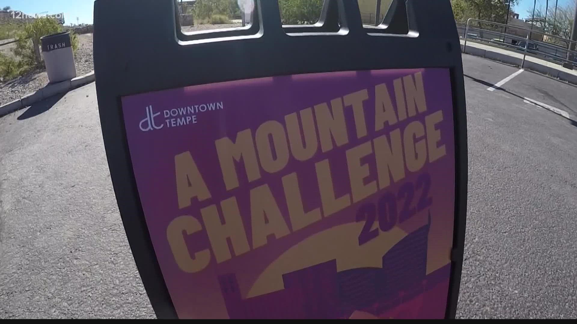 The goal is to climb the iconic mountain 40 times before April 30, a representative said. The elevation gain is around 1,500 feet and takes around an hour.