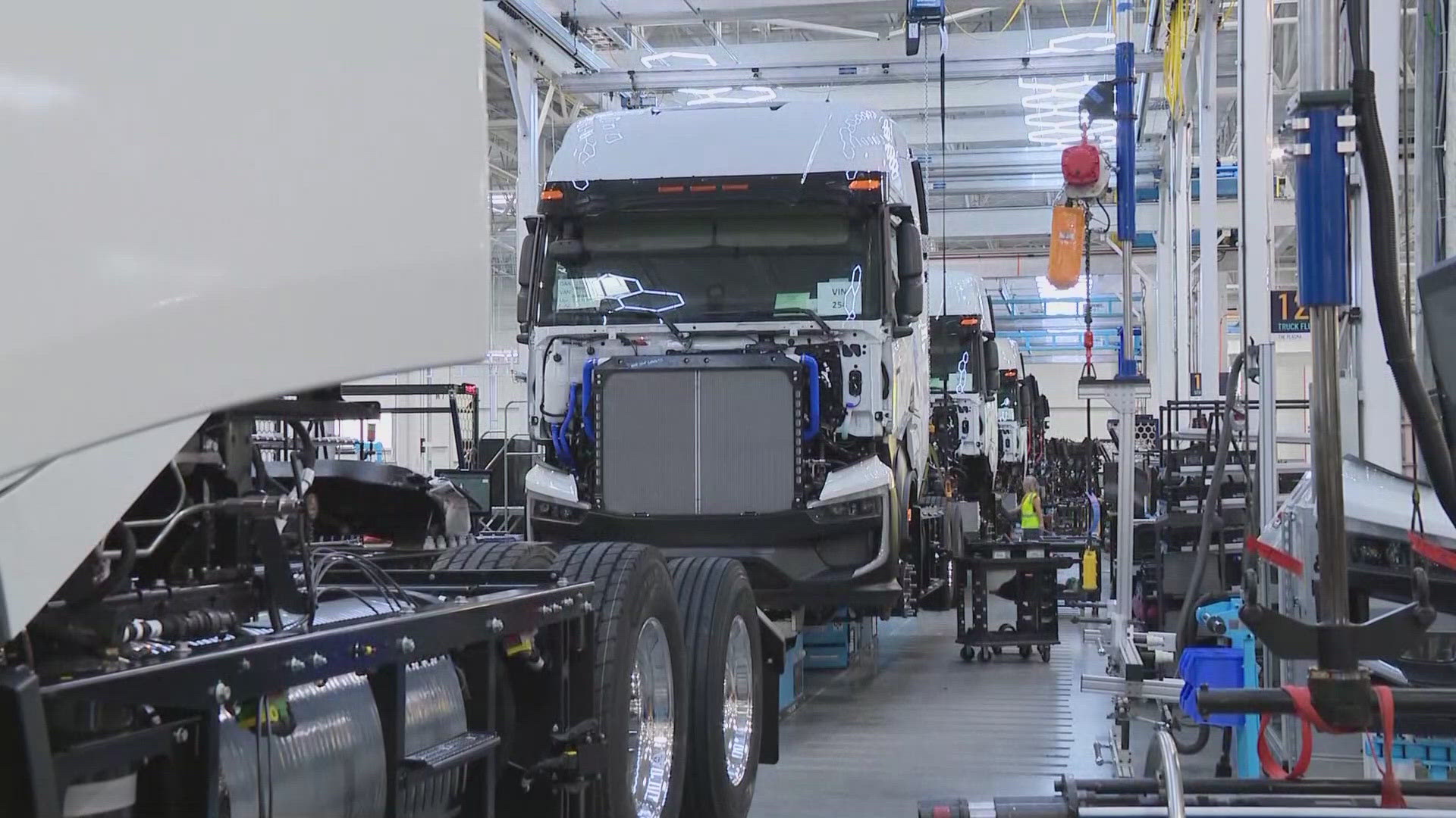 The Nikola manufacturing facility is building clean trucks to address climate change.