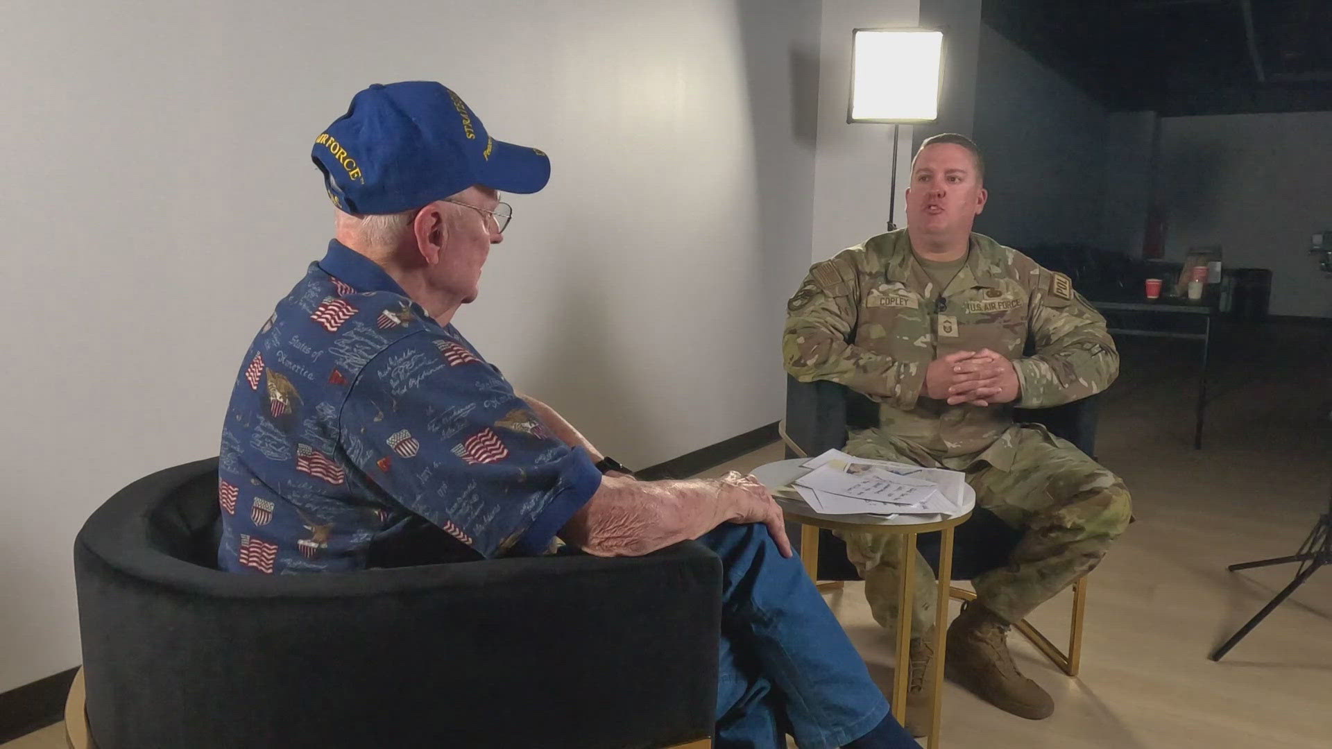 Two airman sat down at 12News to answer questions about service and sacrifice.