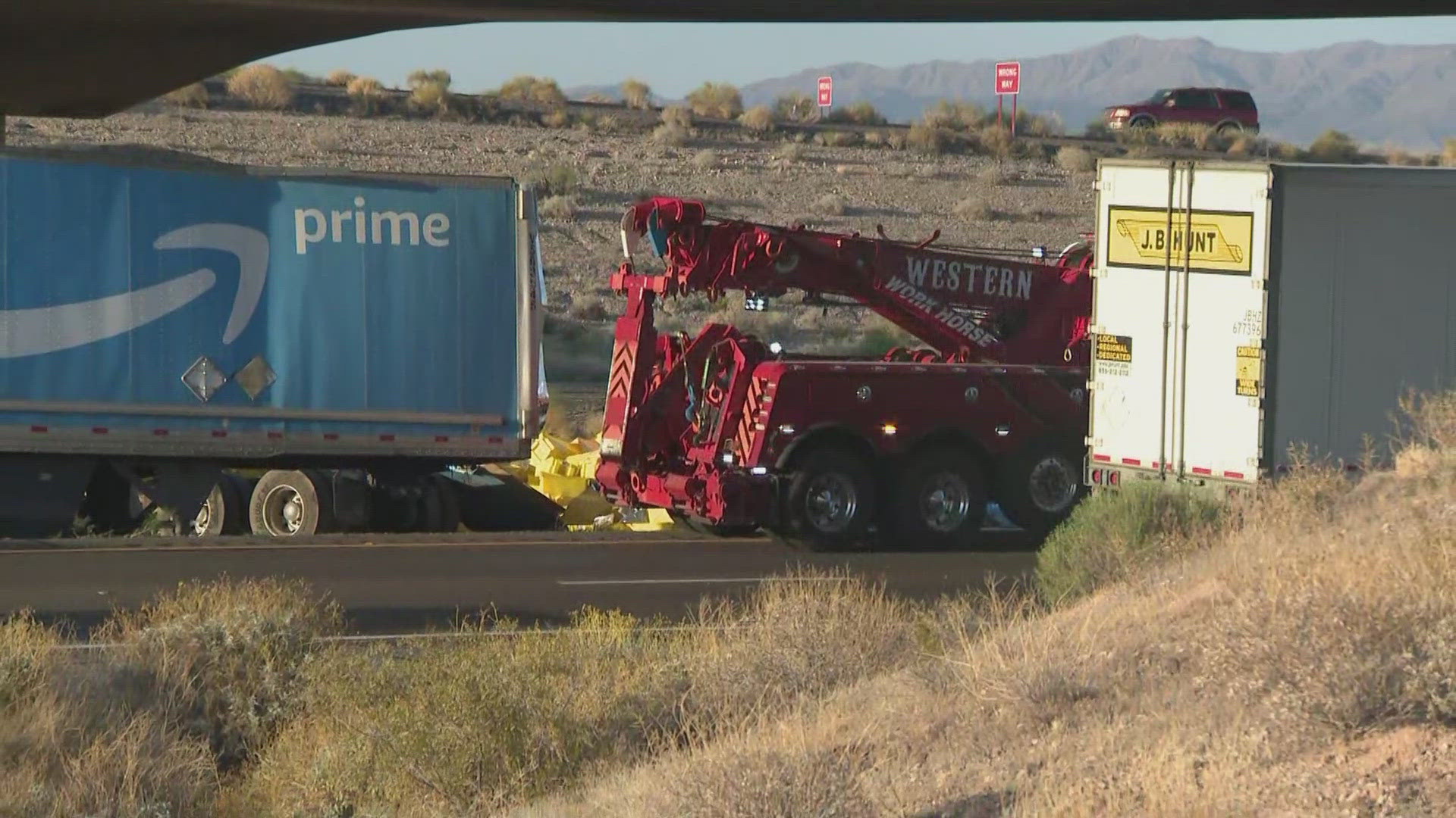 A driver and co-driver were on board the truck at the time of the crash, AZDPS said.