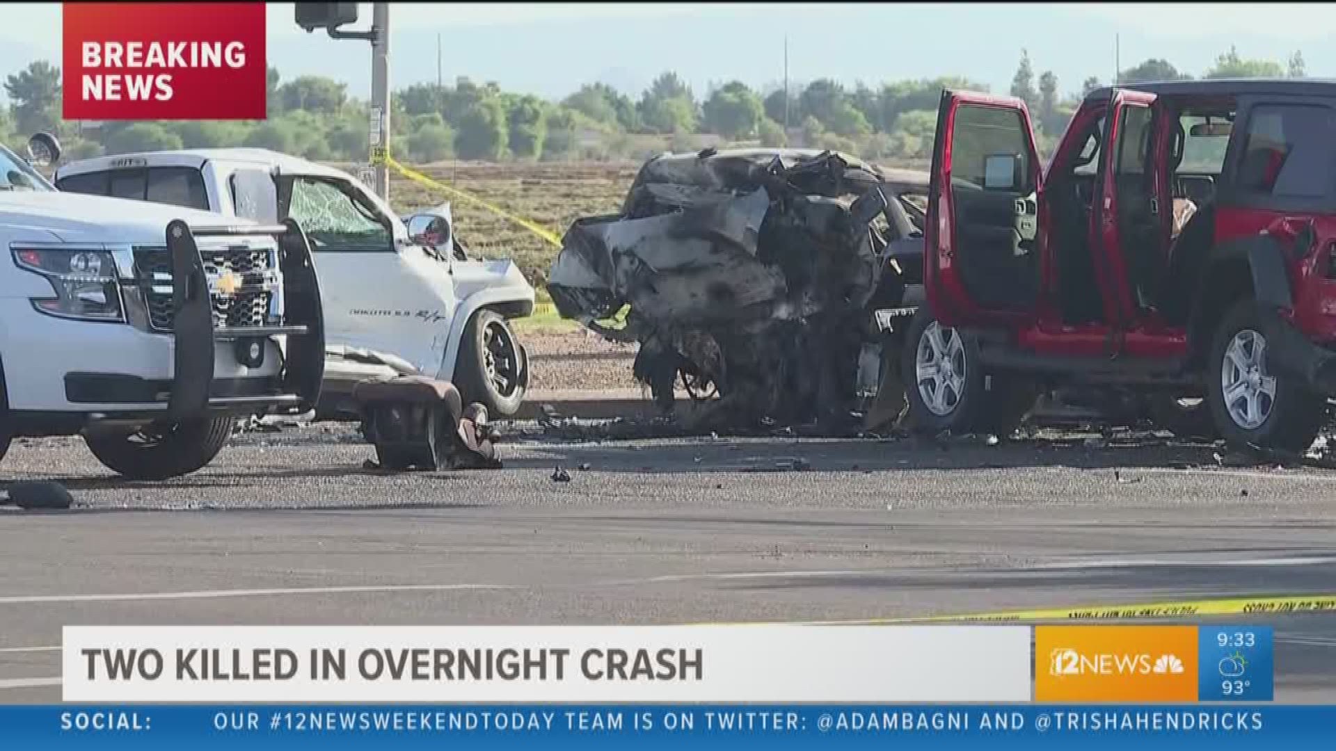 Two people died and two others were taken to the hospital at a crash in Glendale.