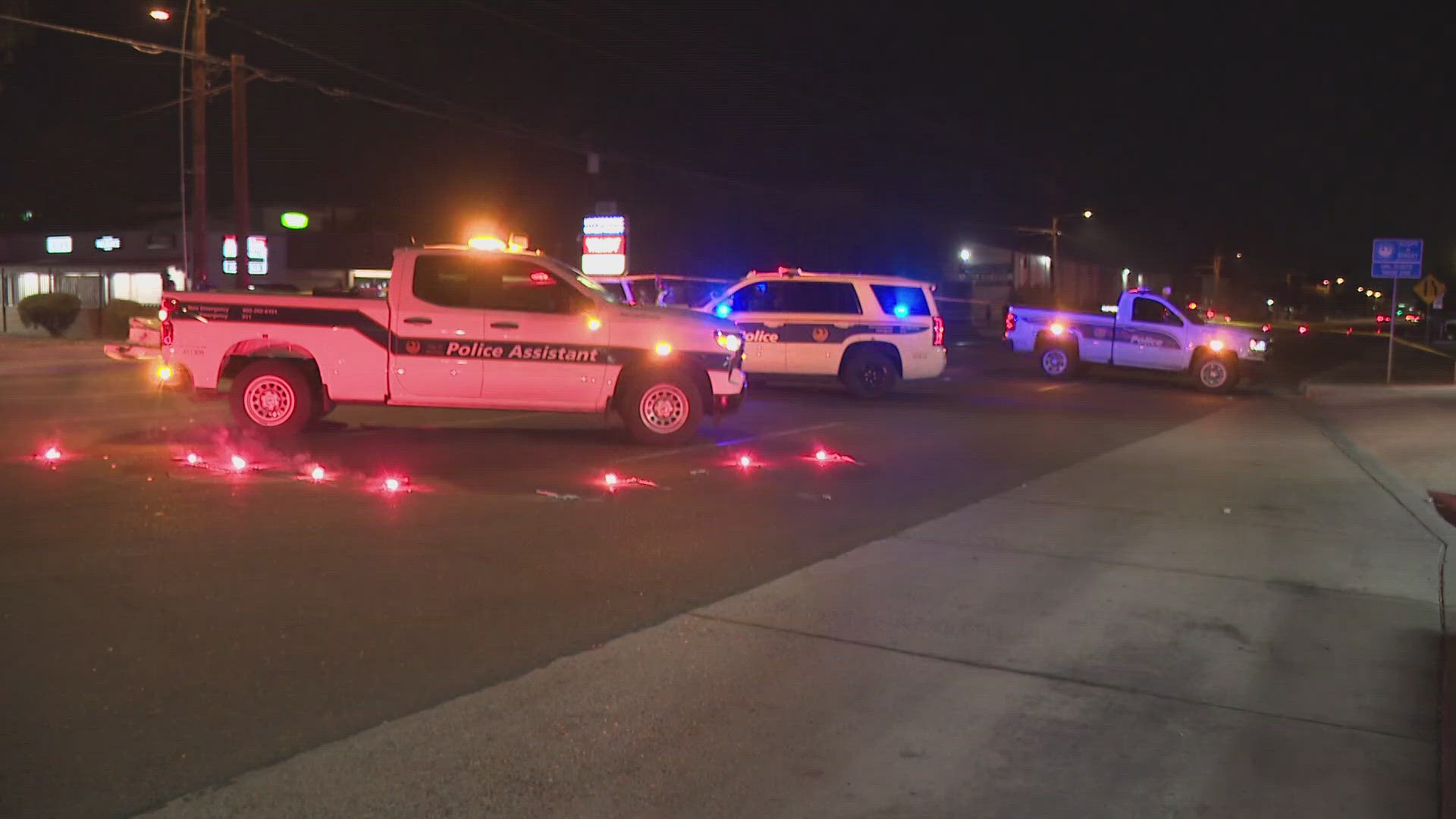 A woman was taken to a hospital with life-threatening injuries after being hit by a car, police said. A man was also injured but expected to be OK. 