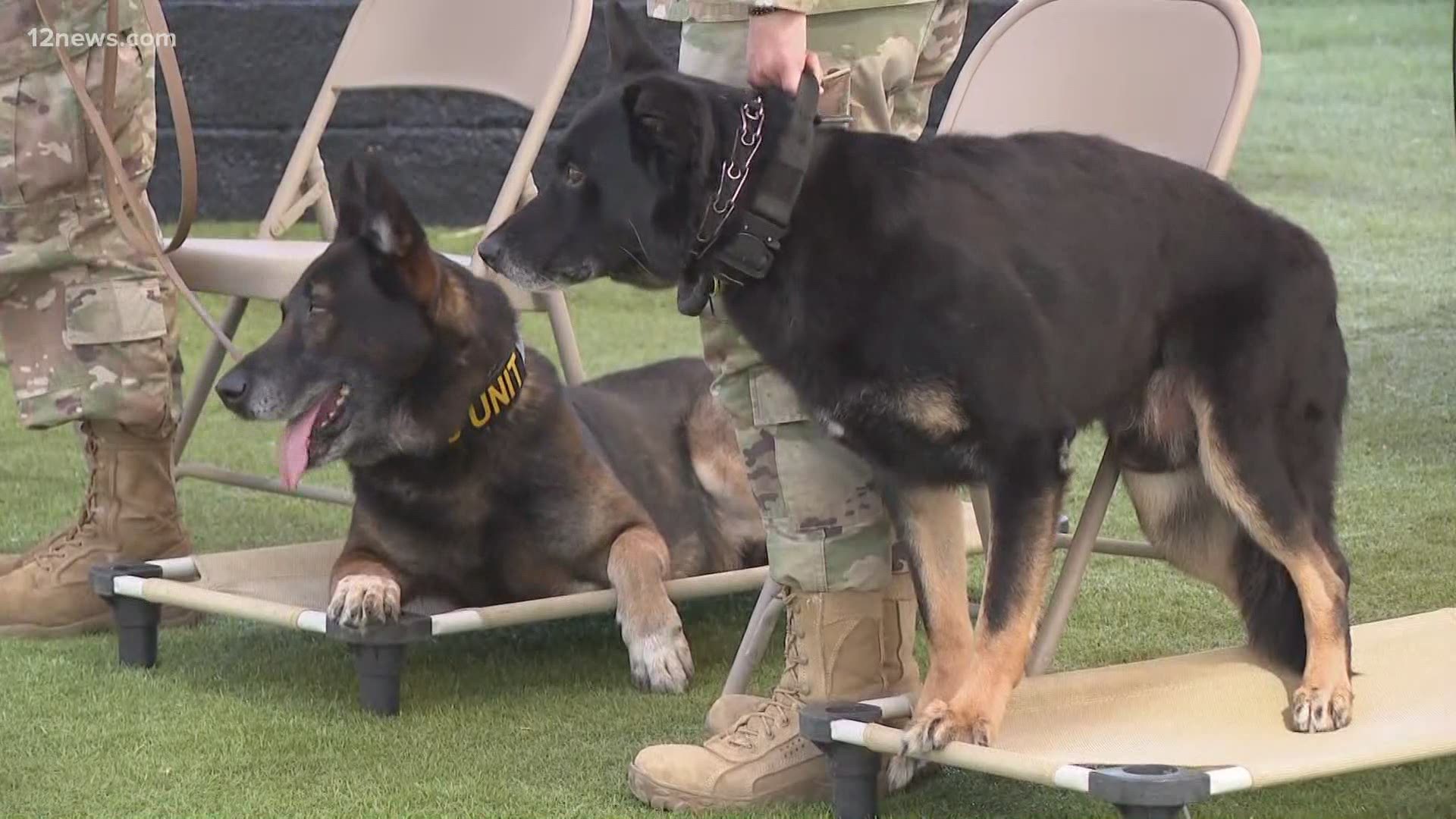 Two special high decorated K-9s at Luke AFB are retiring today during a ceremony. Congratulations to Rango and Boss!