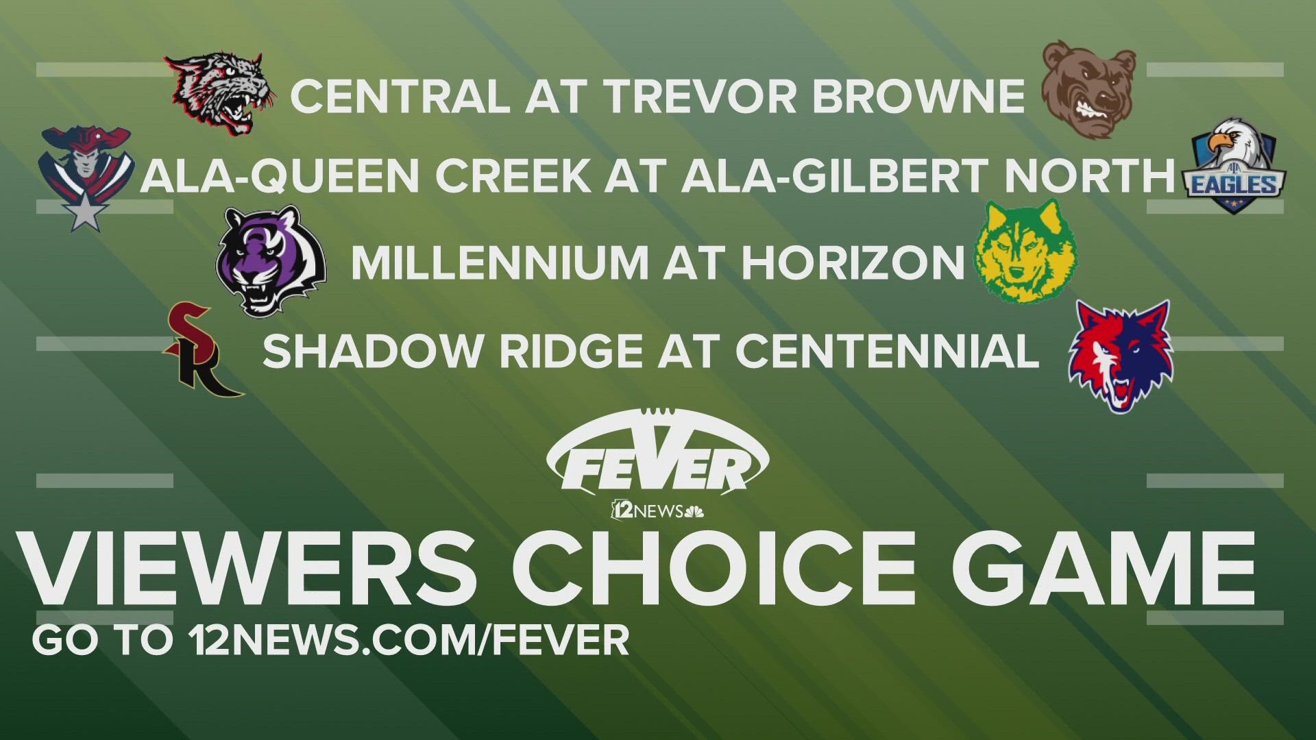 We need your help choosing if the Fever team should go to Central @ Browne, ALA-QC @ ALA-GN, Millennium @ Horizon or Shadow Ridge @ Centennial! Vote now!