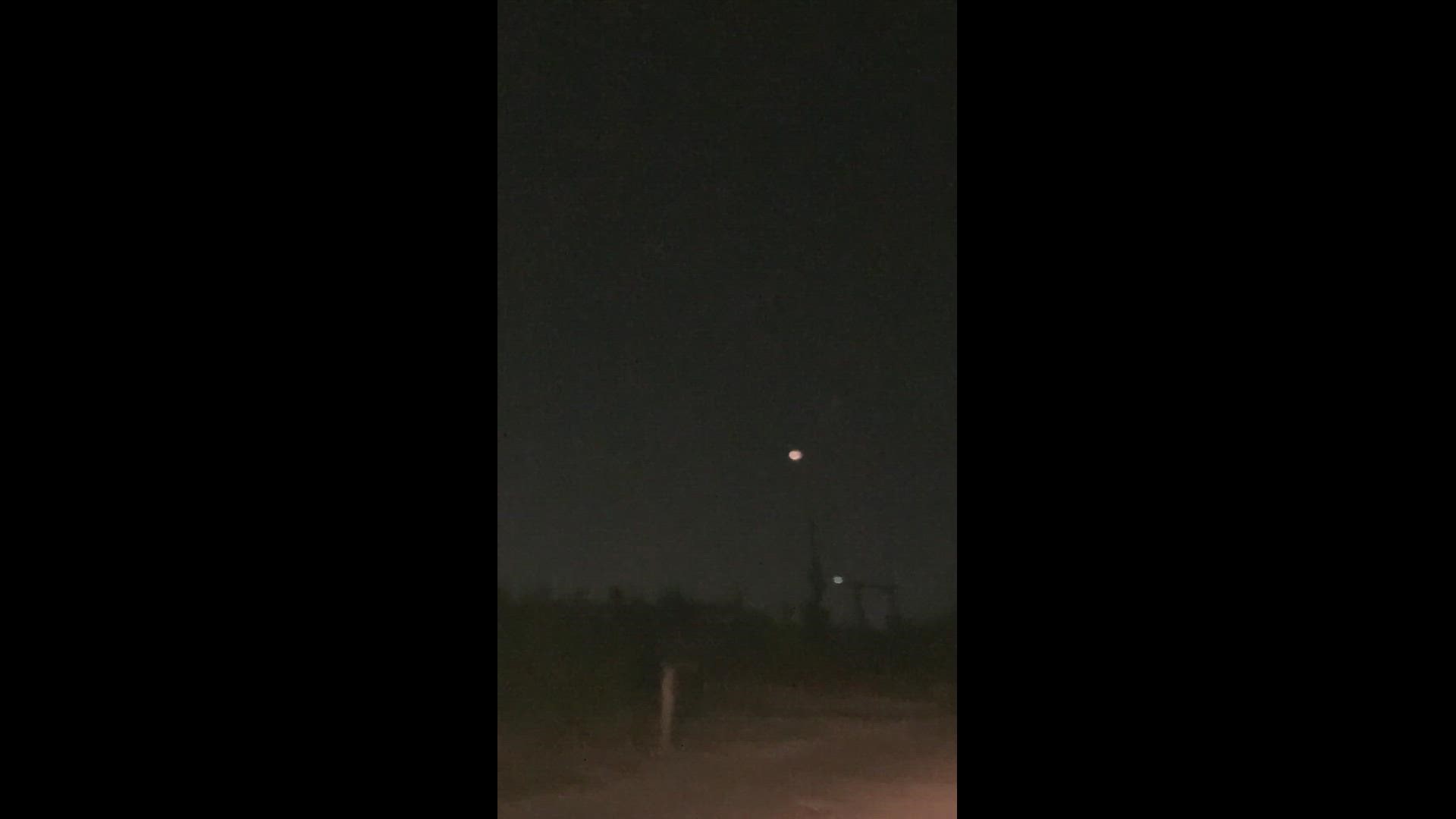 This went on for 3-4 minutes Friday night. The white light is a helicopter.
Credit: Rachel V
