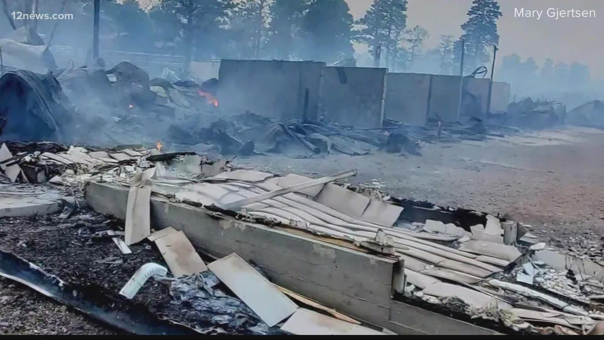 The fire has destroyed over 30 homes and burned over 21,000 acres. 12 News has the latest on the fire north of Flagstaff.