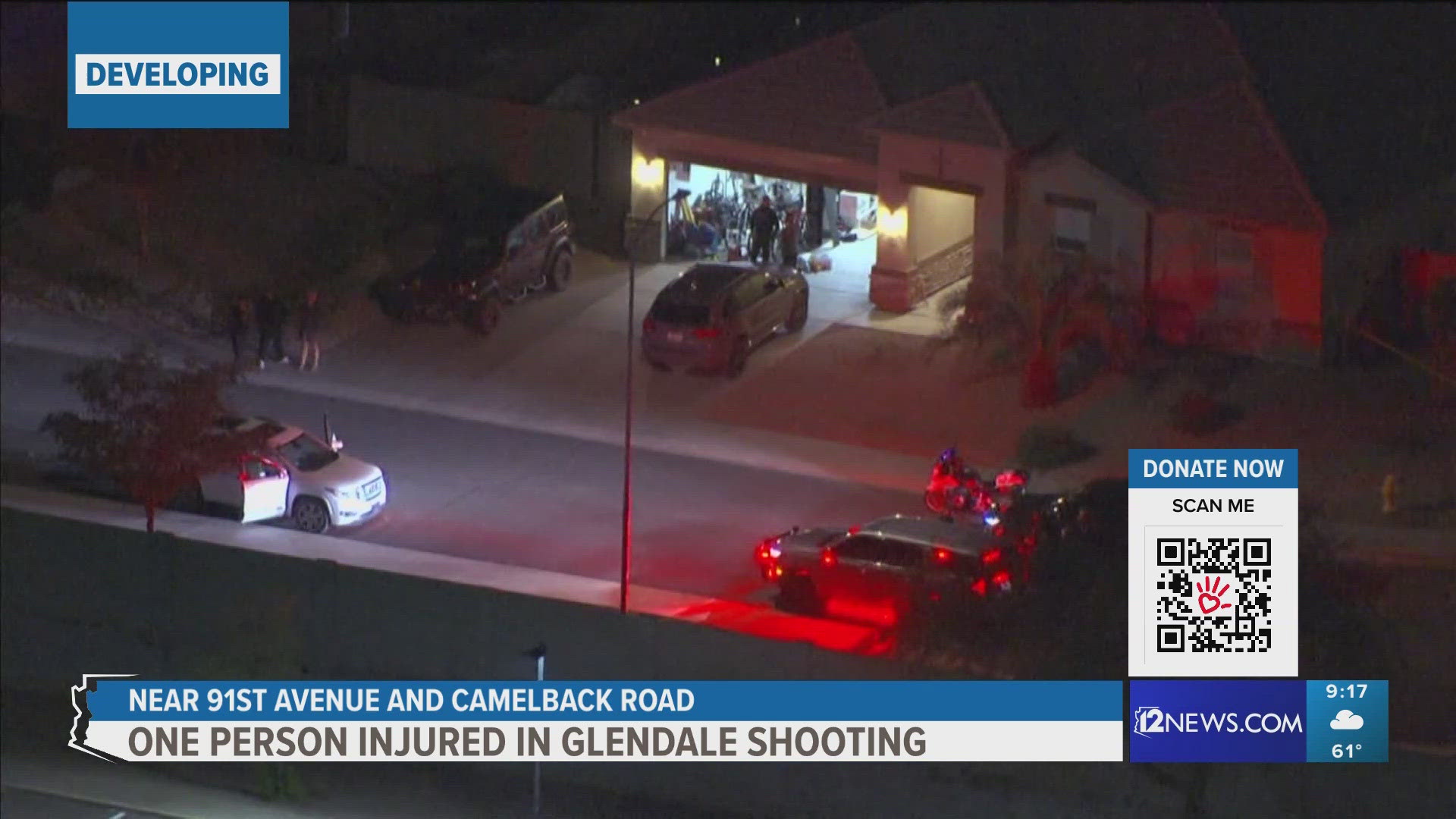 A person was rushed to a hospital Tuesday night after being shot in the head in Glendale, according to officials with the Glendale Police Department. 