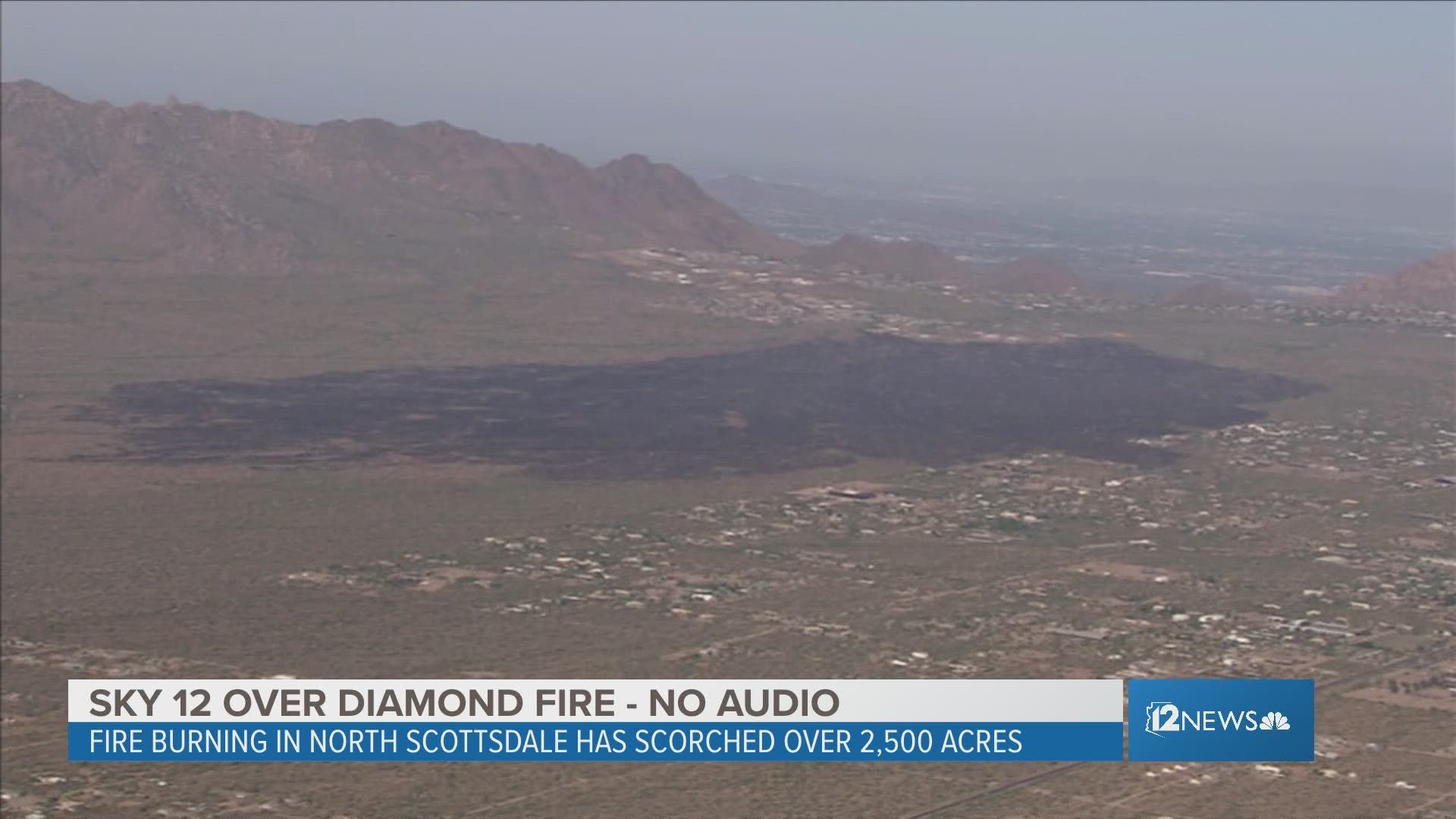 Sky 12 provided the latest aerial view of the Diamond Fire burn area in north Scottsdale on June 28.