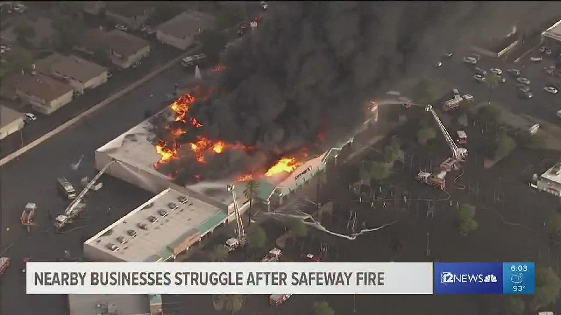 Business owners hope customers will still frequent the shopping strip after a massive fire destroyed the Safeway near 35th and Northern avenues.